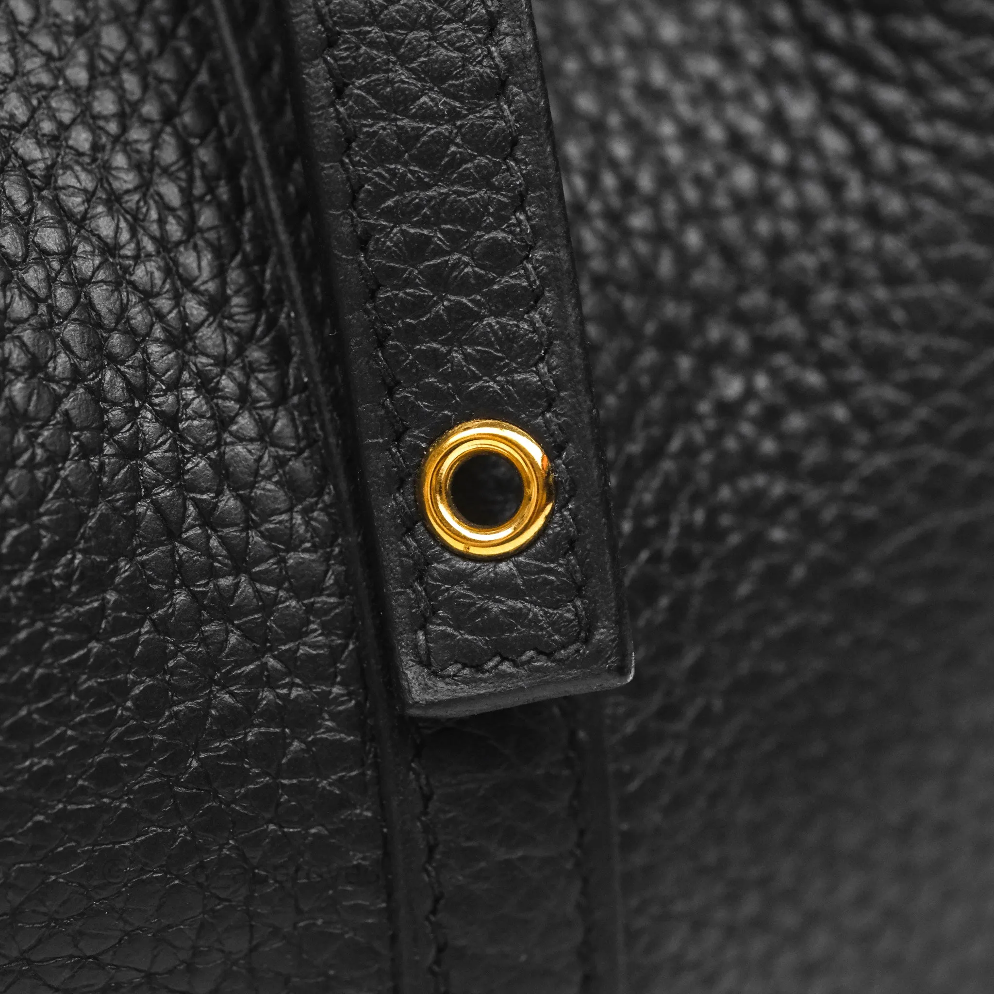Herms Picotin 18 Black Noir 89 Clemence Gold Hardware