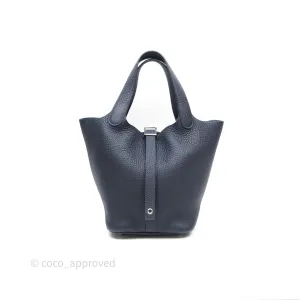 Herms Picotin 18 Bleu Nuit 2Z Clemence Palladium Hardware