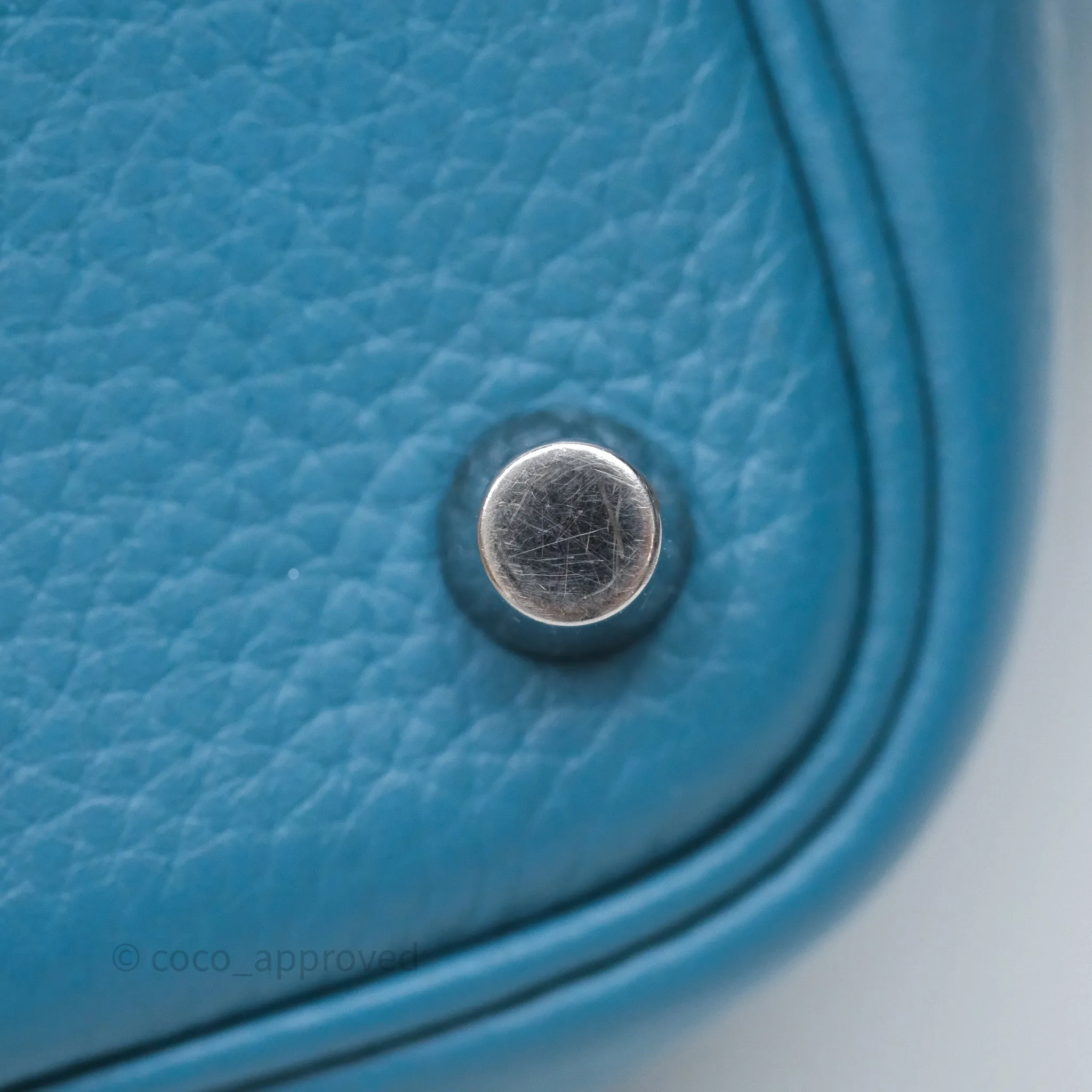 Herms Picotin 18 Blue Jean 75 Clemence Palladium Hardware
