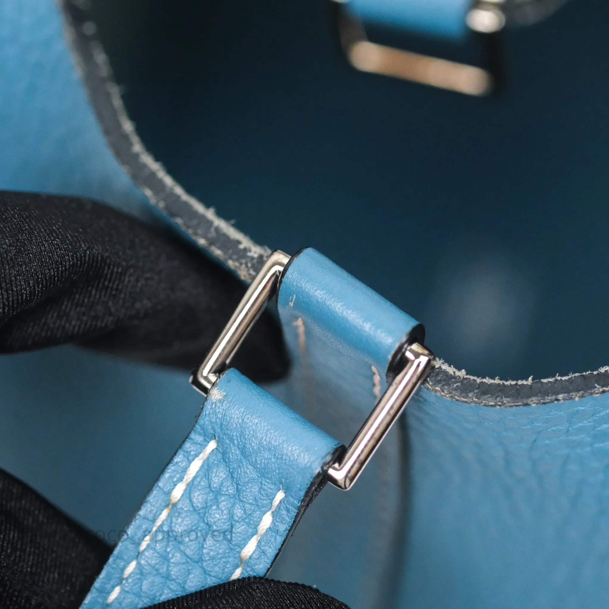 Herms Picotin 18 Blue Jean 75 Clemence Palladium Hardware