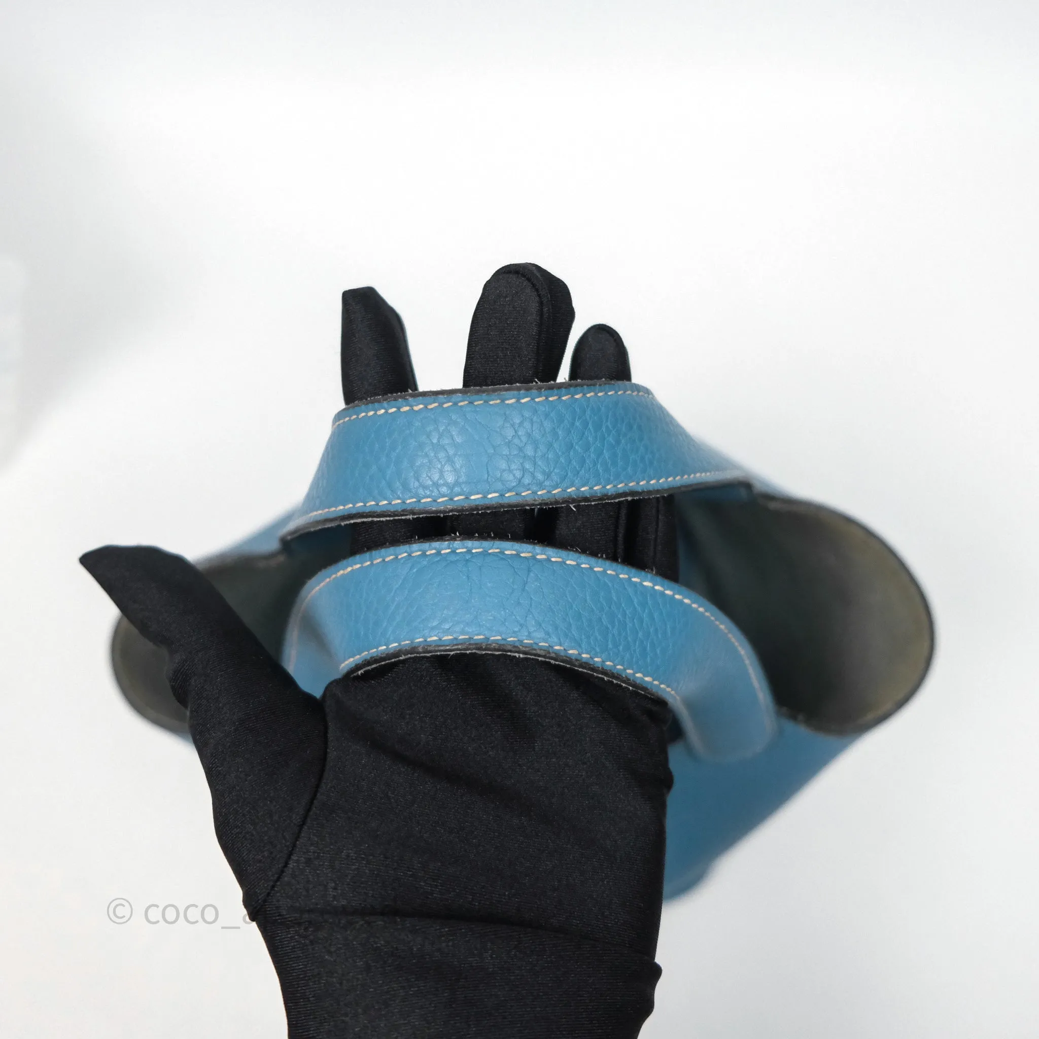 Herms Picotin 18 Blue Jean 75 Clemence Palladium Hardware
