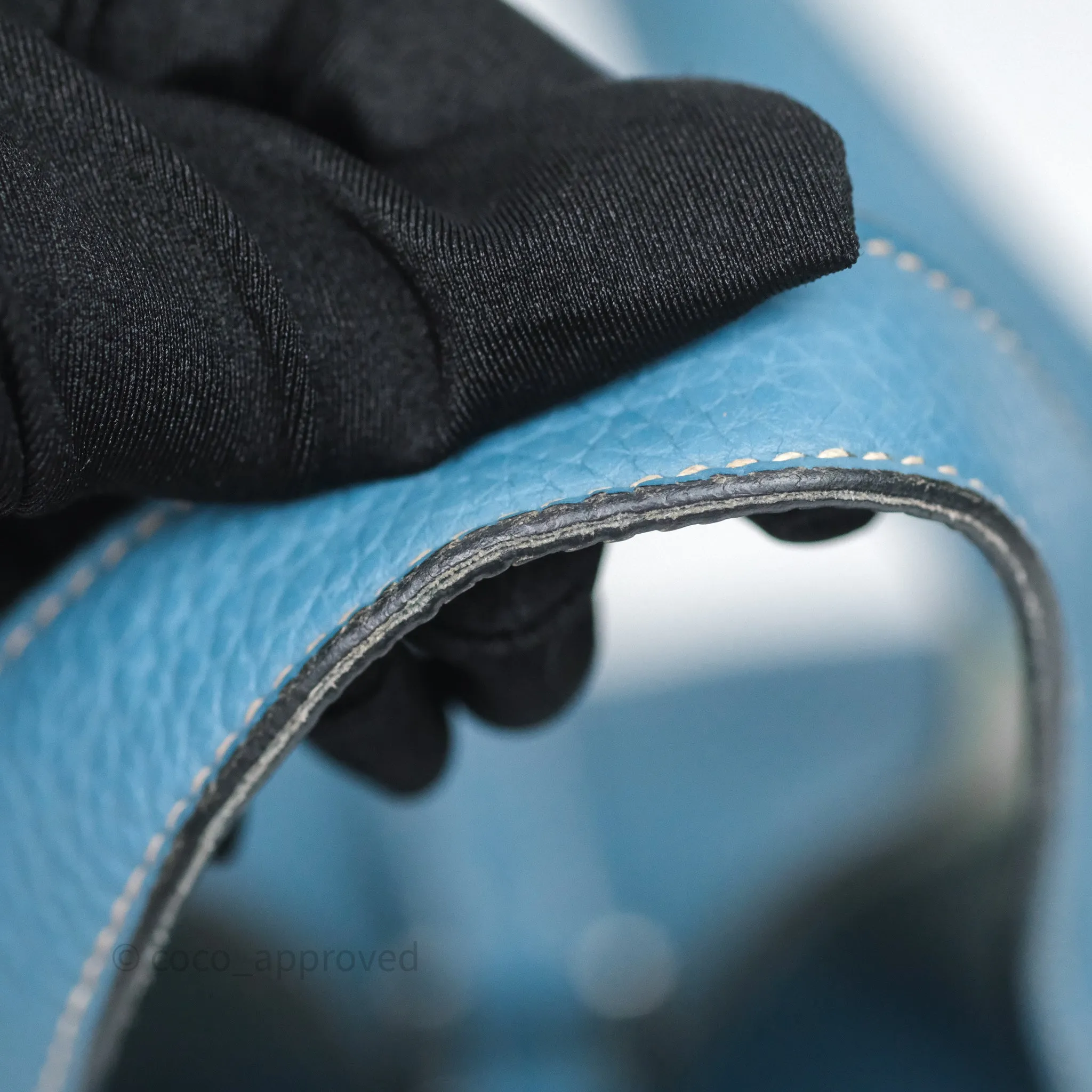 Herms Picotin 18 Blue Jean 75 Clemence Palladium Hardware