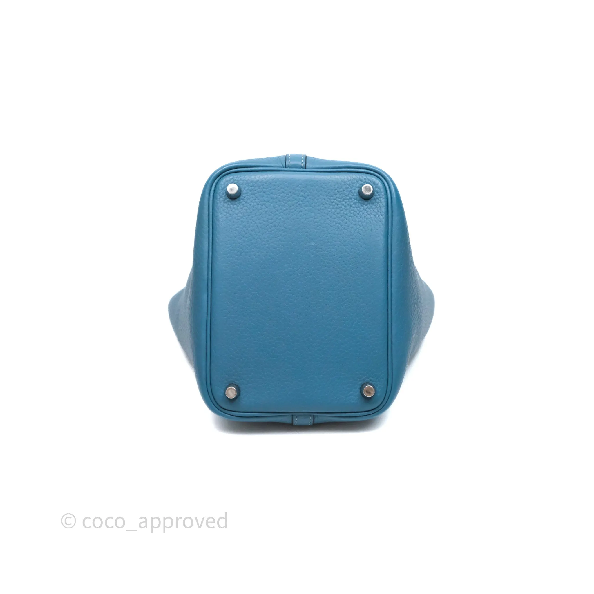 Herms Picotin 18 Blue Jean 75 Clemence Palladium Hardware