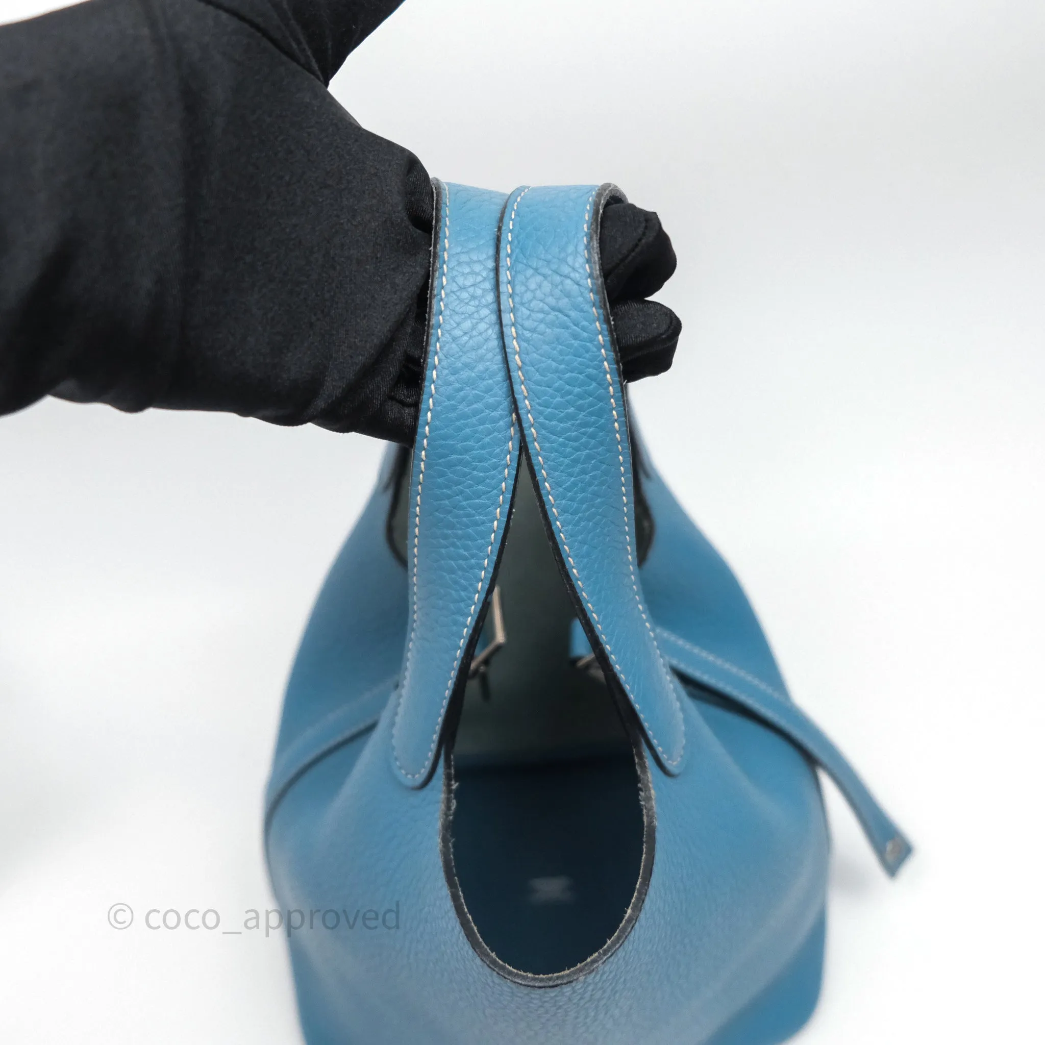 Herms Picotin 18 Blue Jean 75 Clemence Palladium Hardware