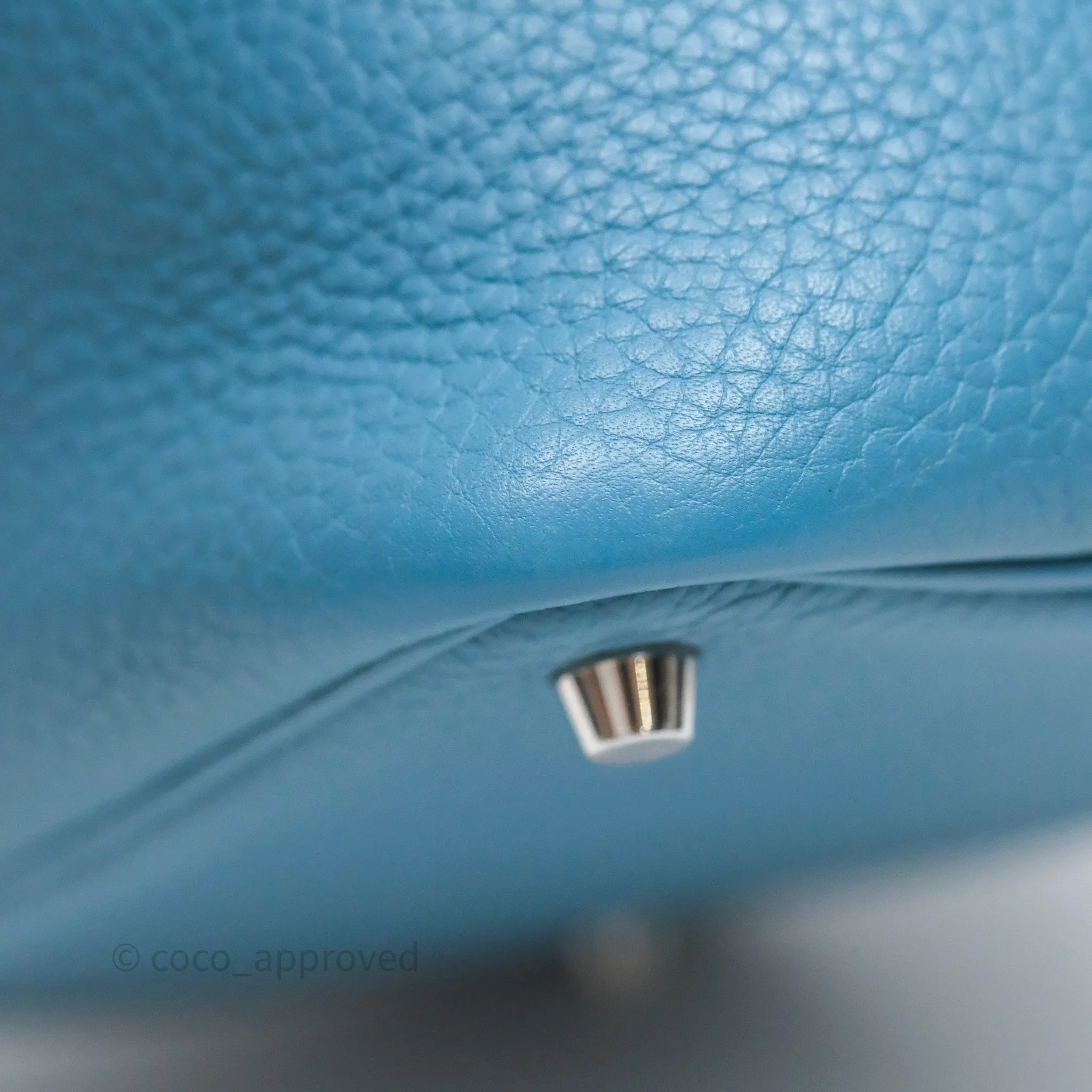 Herms Picotin 18 Blue Jean 75 Clemence Palladium Hardware