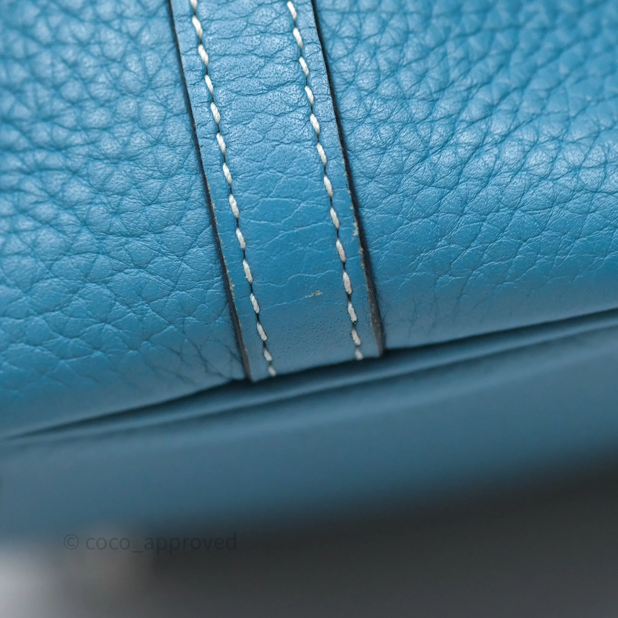Herms Picotin 18 Blue Jean 75 Clemence Palladium Hardware