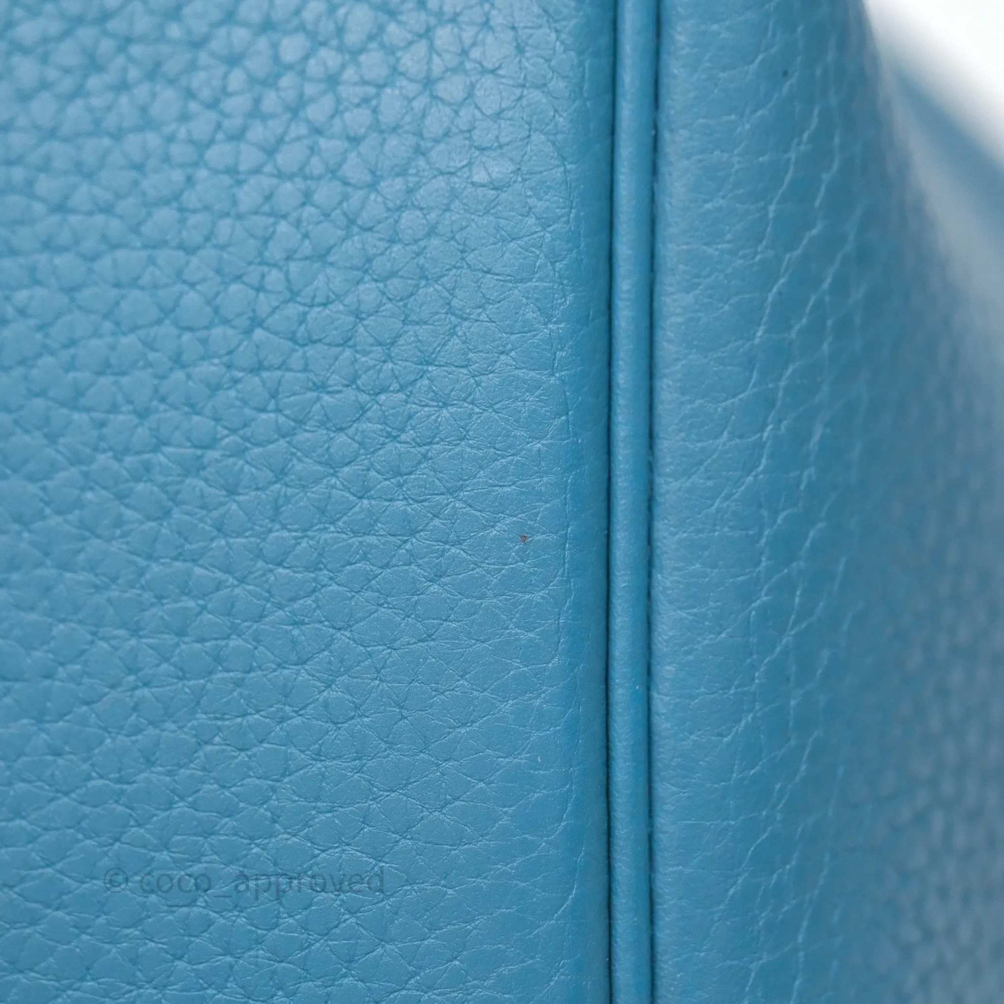 Herms Picotin 18 Blue Jean 75 Clemence Palladium Hardware