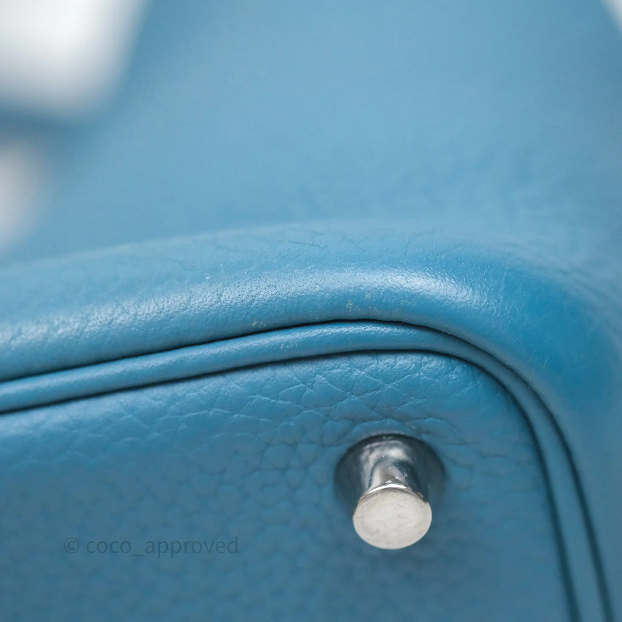 Herms Picotin 18 Blue Jean 75 Clemence Palladium Hardware