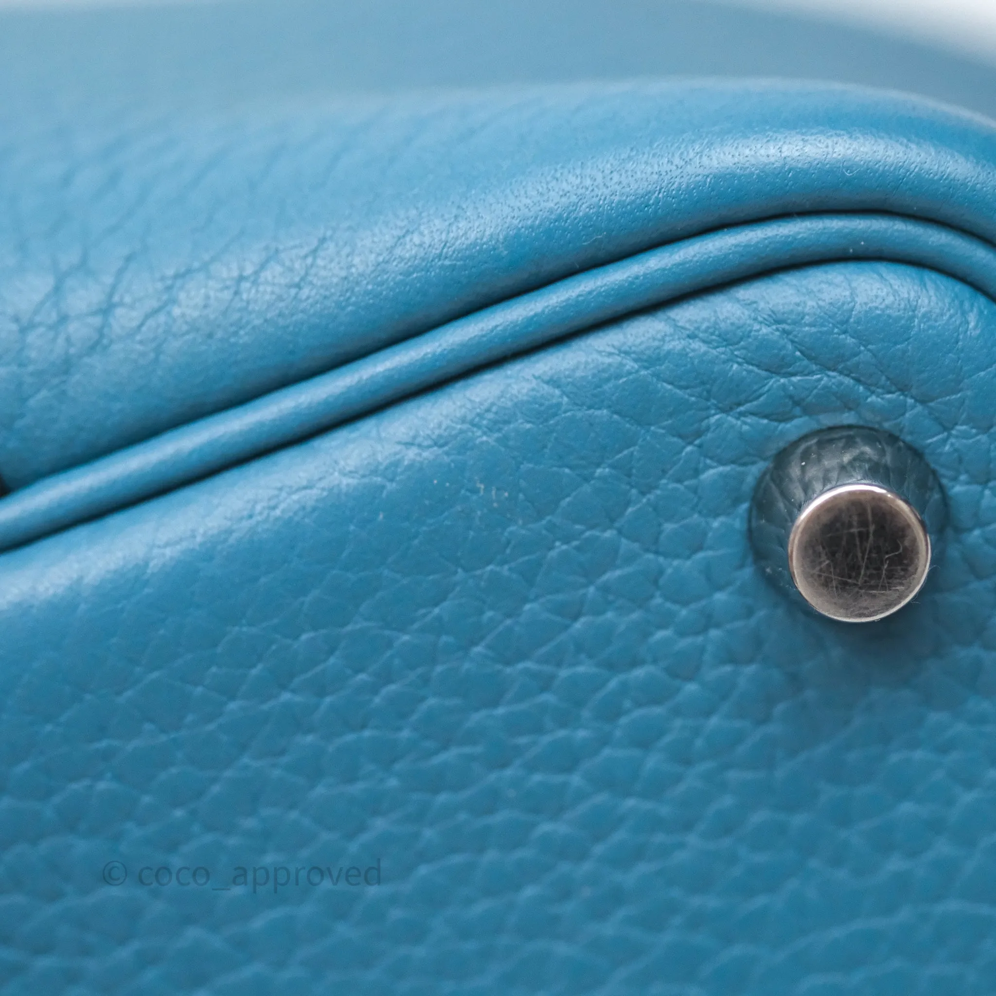 Herms Picotin 18 Blue Jean 75 Clemence Palladium Hardware