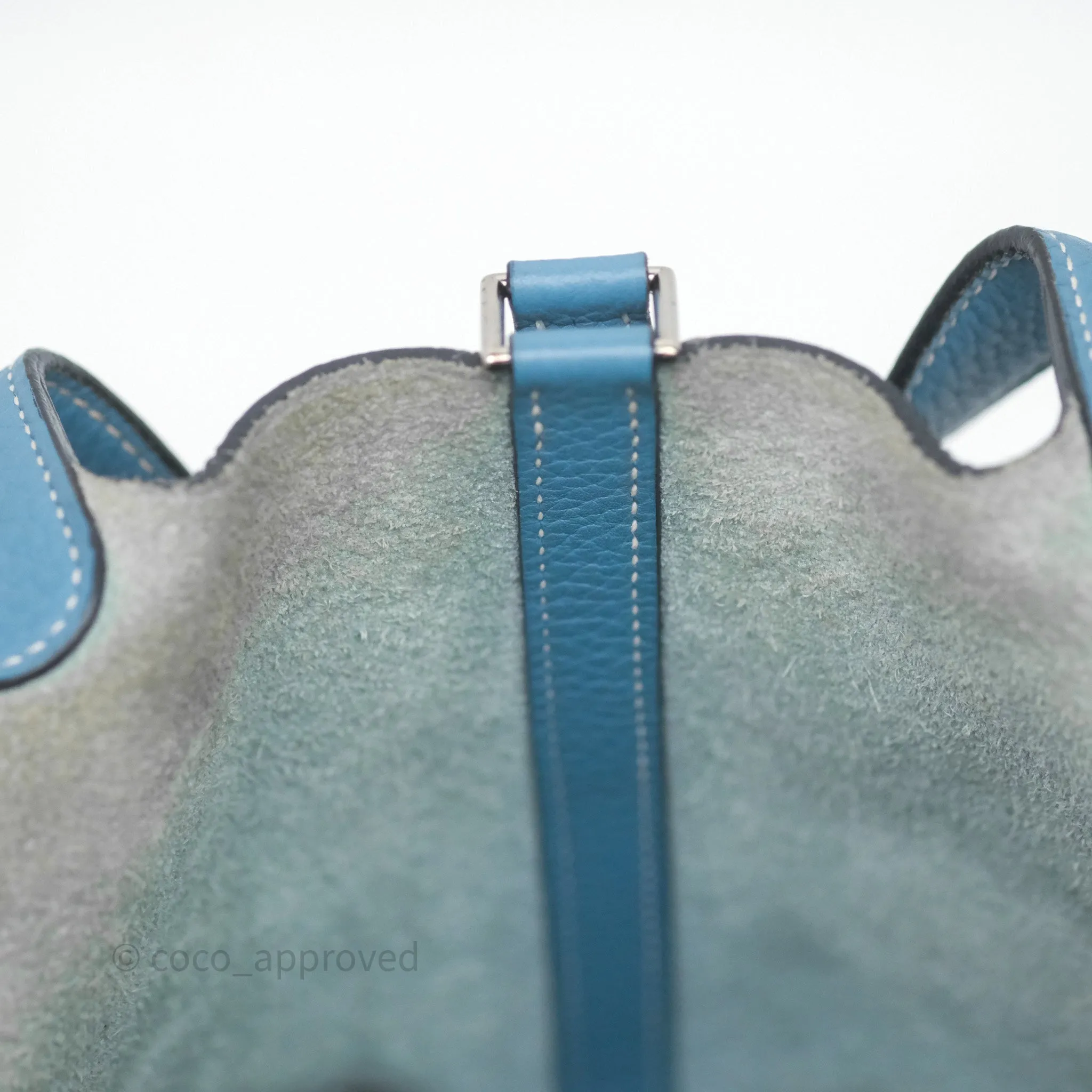 Herms Picotin 18 Blue Jean 75 Clemence Palladium Hardware