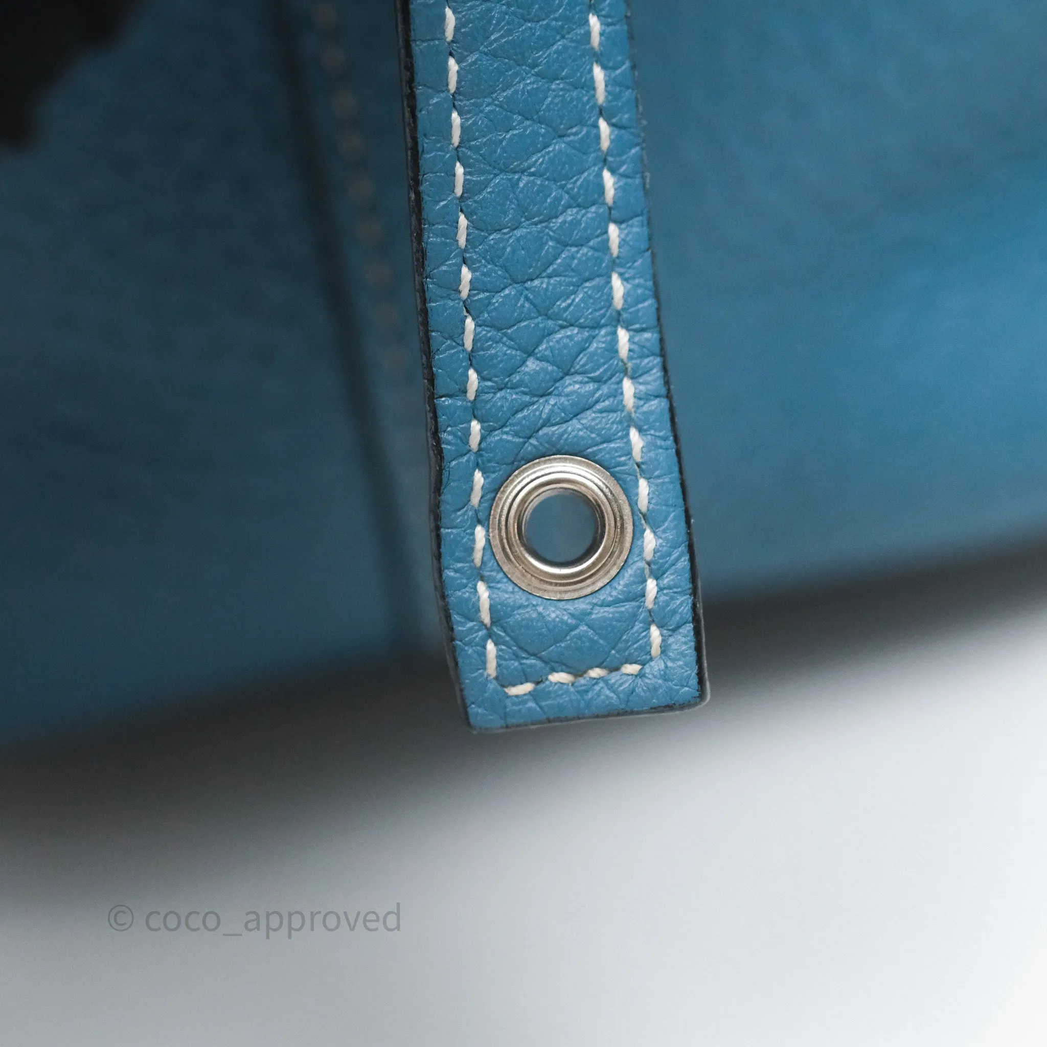 Herms Picotin 18 Blue Jean 75 Clemence Palladium Hardware