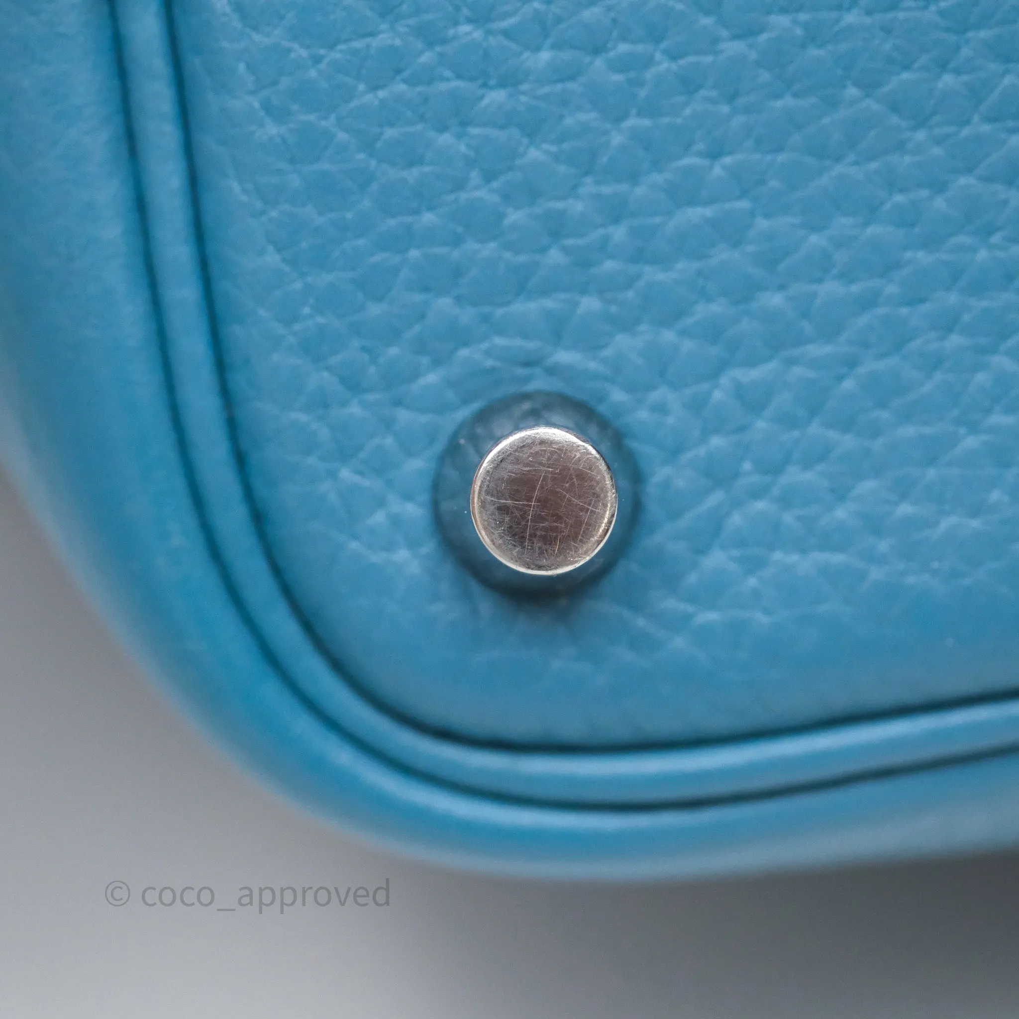 Herms Picotin 18 Blue Jean 75 Clemence Palladium Hardware