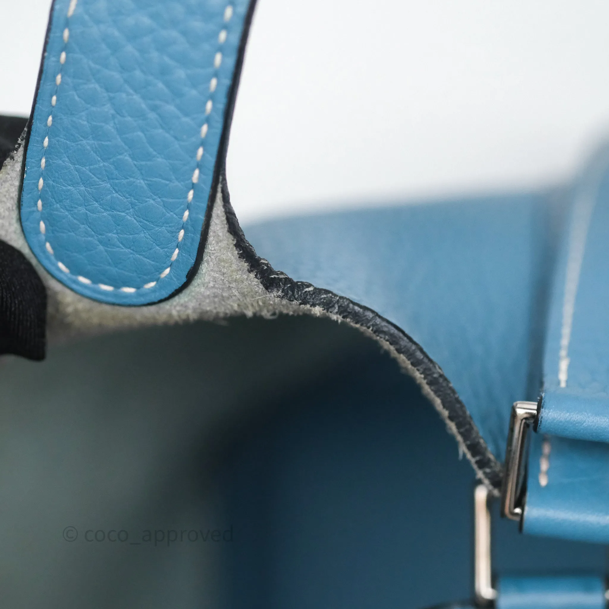 Herms Picotin 18 Blue Jean 75 Clemence Palladium Hardware
