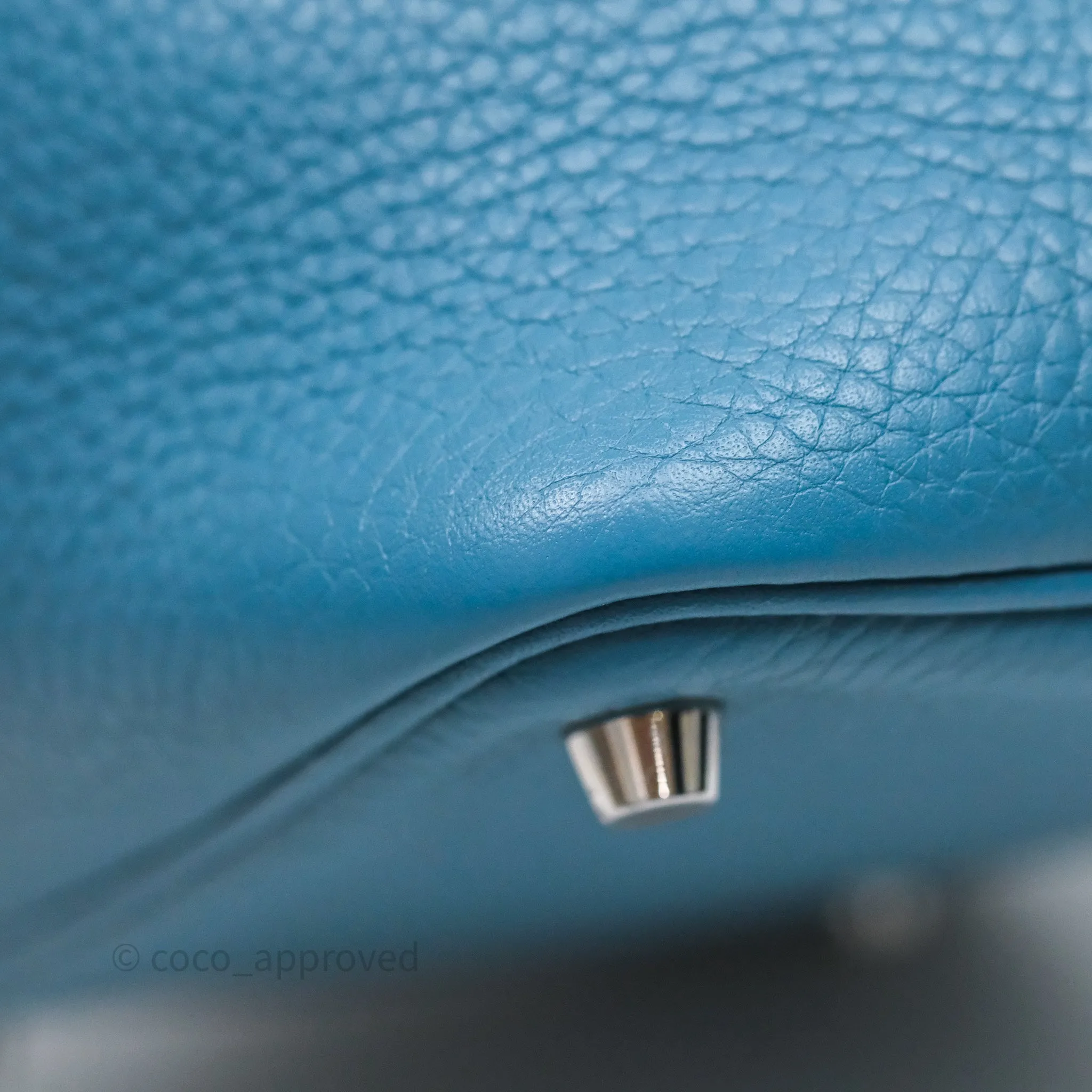 Herms Picotin 18 Blue Jean 75 Clemence Palladium Hardware