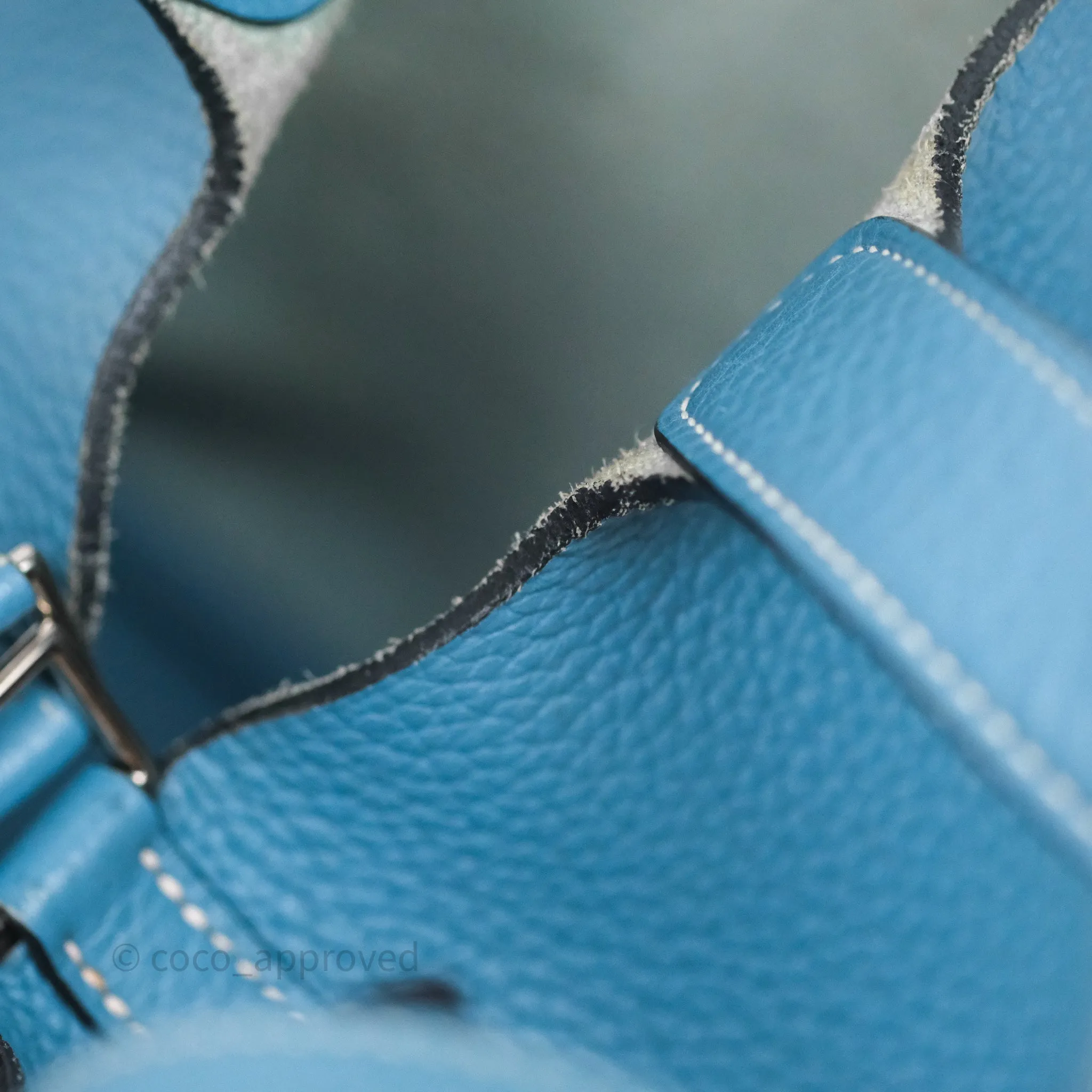 Herms Picotin 18 Blue Jean 75 Clemence Palladium Hardware