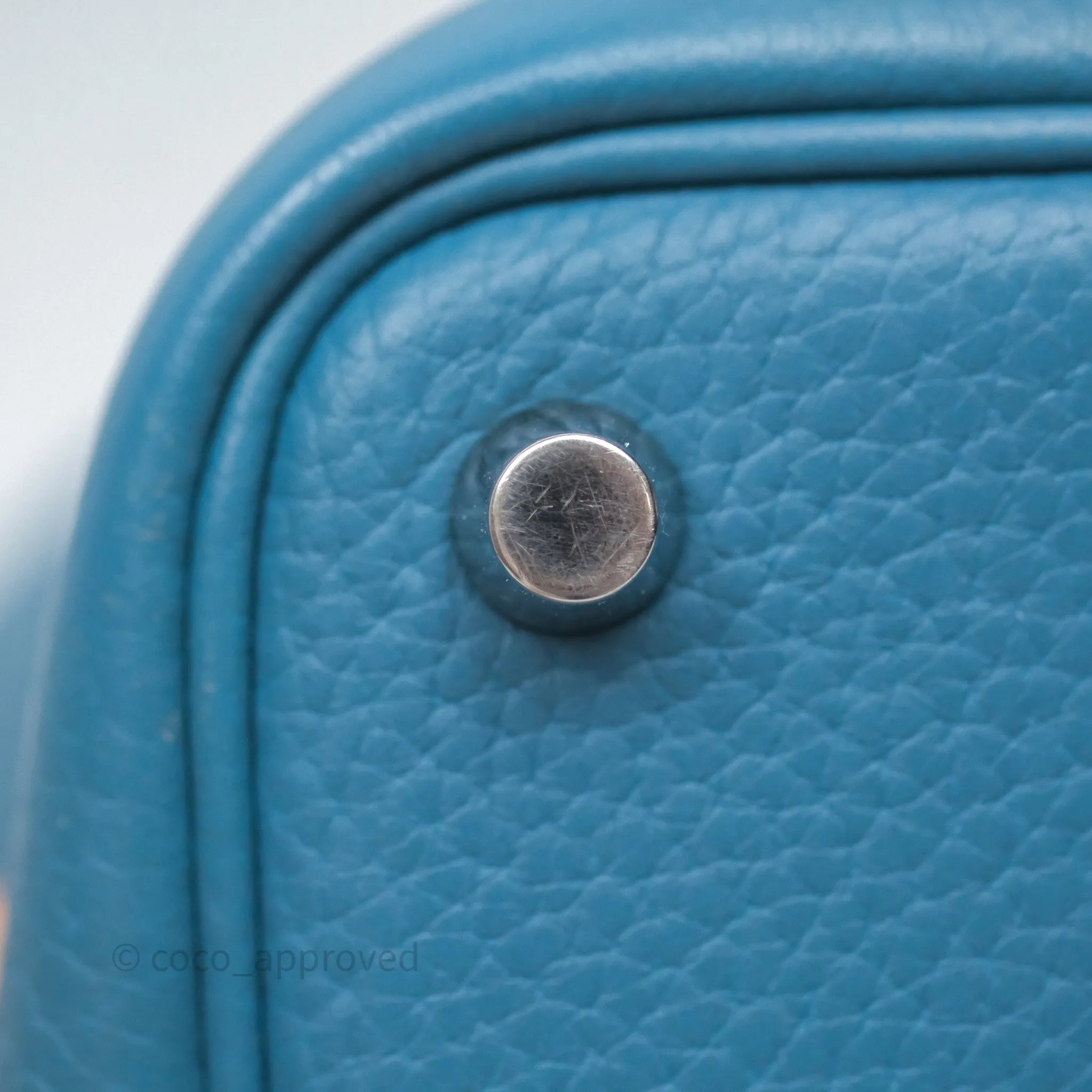 Herms Picotin 18 Blue Jean 75 Clemence Palladium Hardware