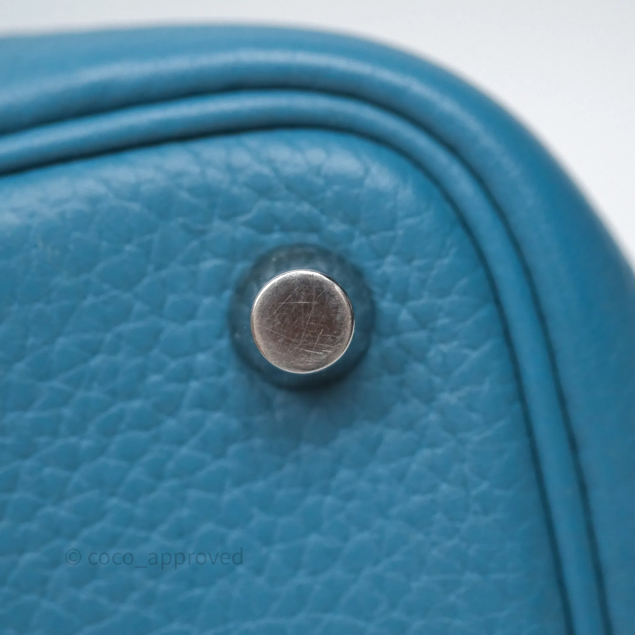 Herms Picotin 18 Blue Jean 75 Clemence Palladium Hardware