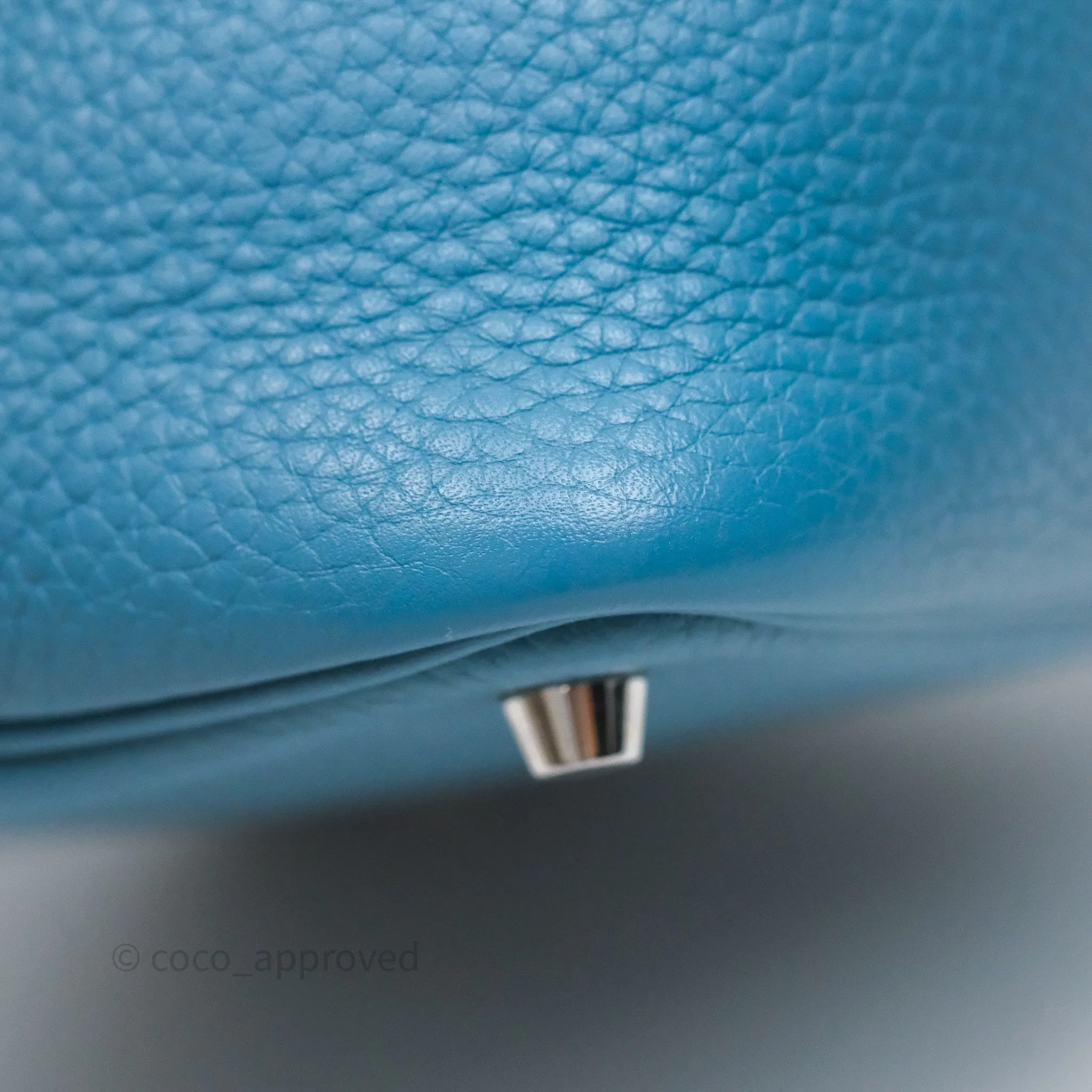 Herms Picotin 18 Blue Jean 75 Clemence Palladium Hardware
