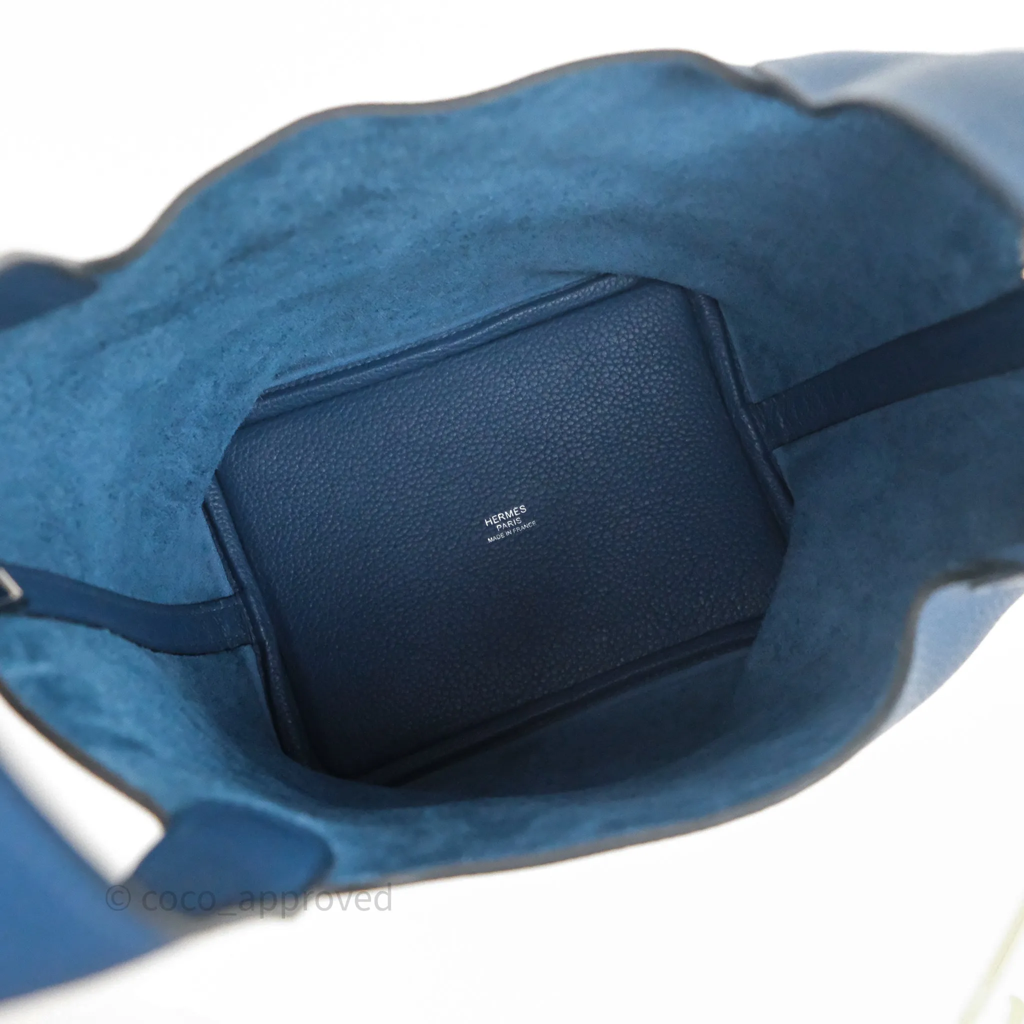 Herms Picotin 18 Deep Blue S4 Clemence Palladium Hardware