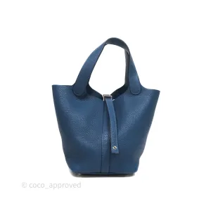 Herms Picotin 18 Deep Blue S4 Clemence Palladium Hardware