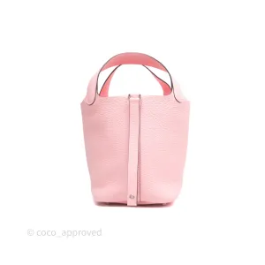 Herms Picotin 18 Rose Sakura Clemence Palladium Hardware