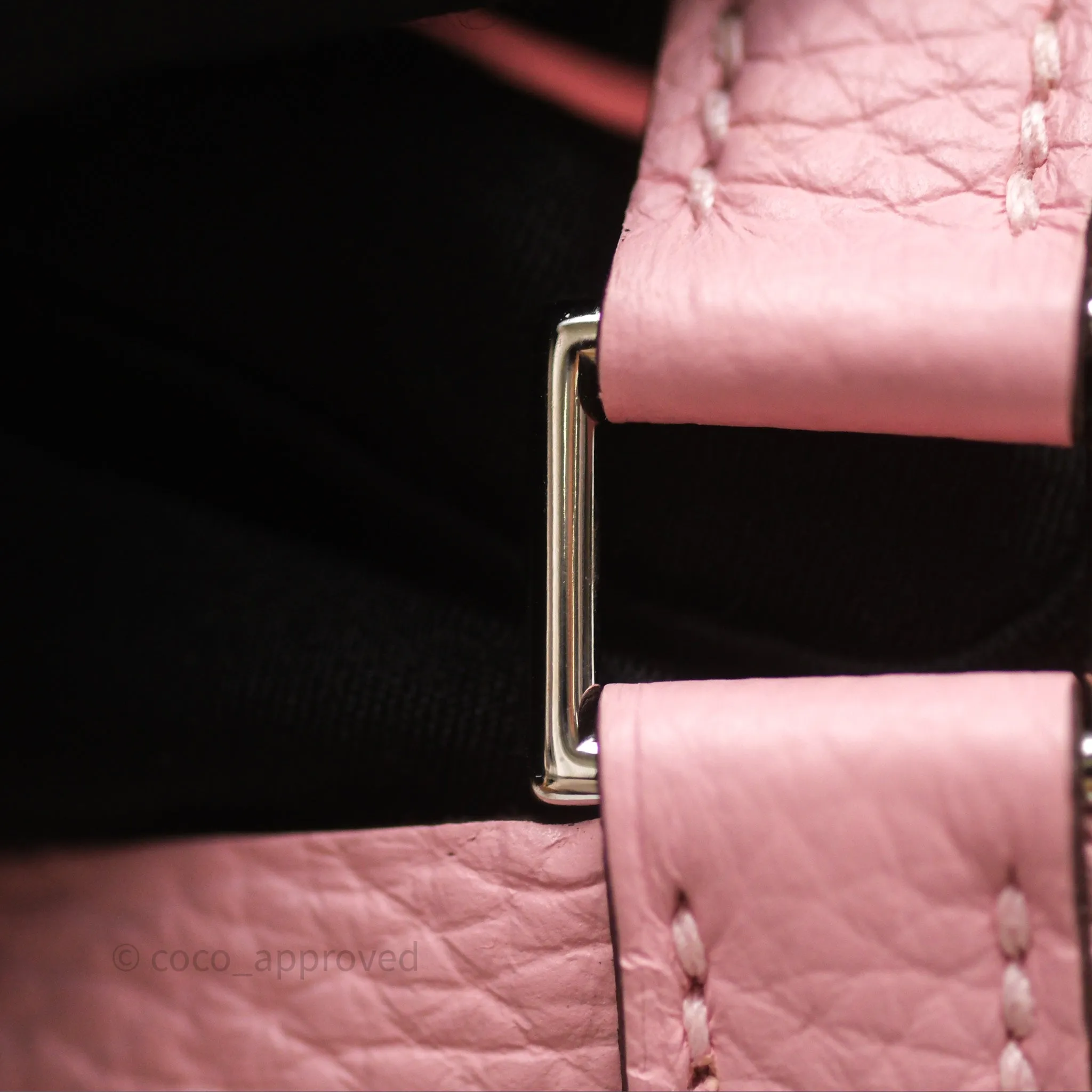 Herms Picotin 18 Rose Sakura Clemence Palladium Hardware