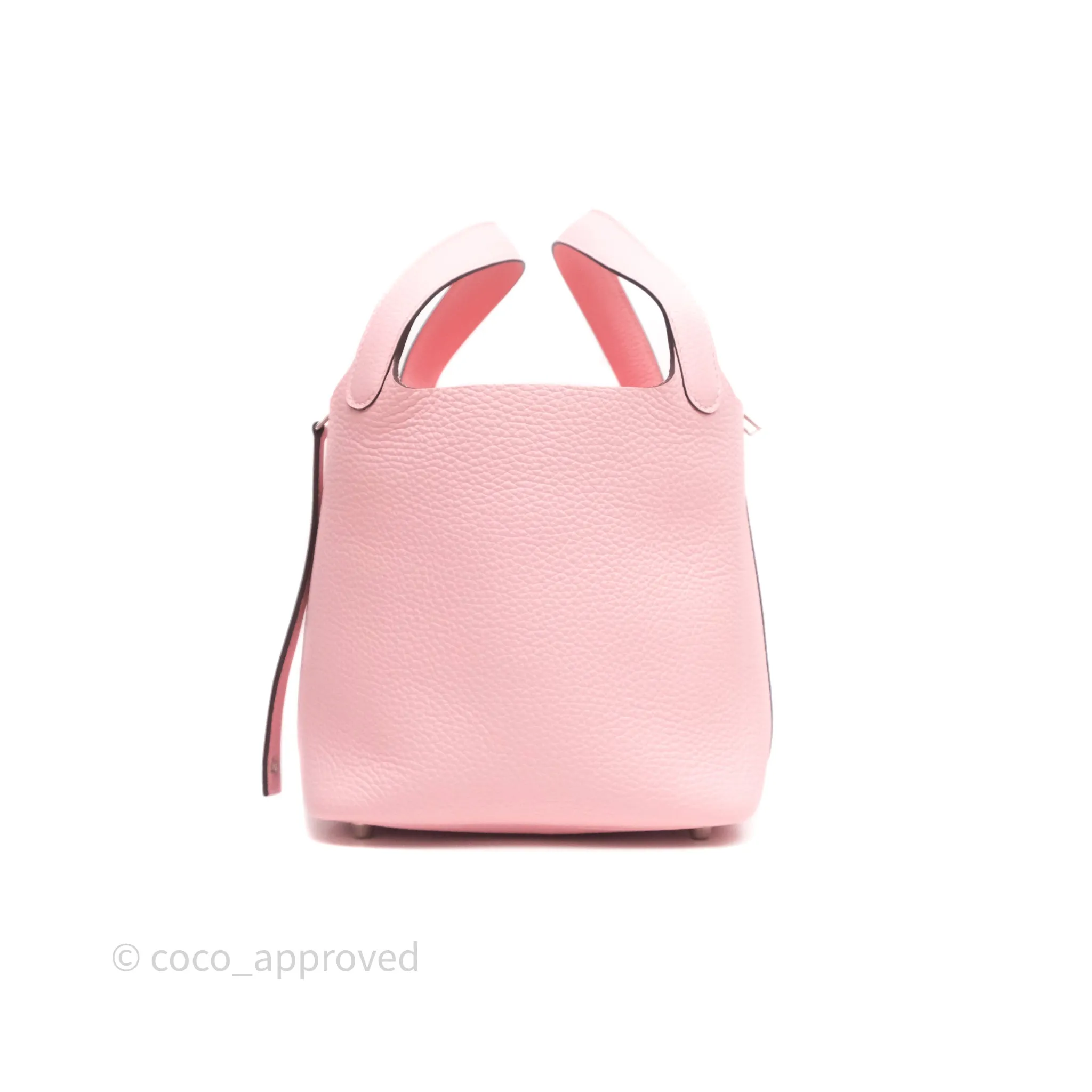 Herms Picotin 18 Rose Sakura Clemence Palladium Hardware