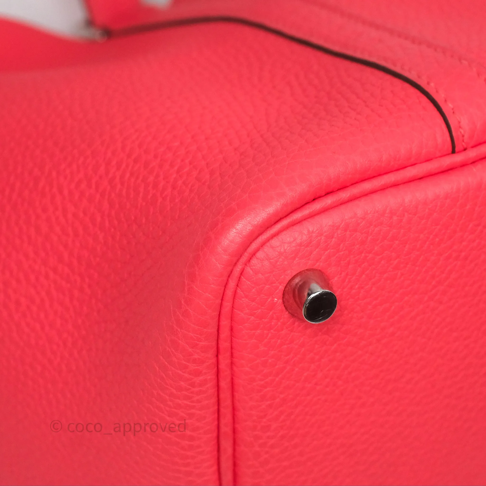 Herms Picotin 18 Rose Texas Taurillon Clemence Palladium Hardware