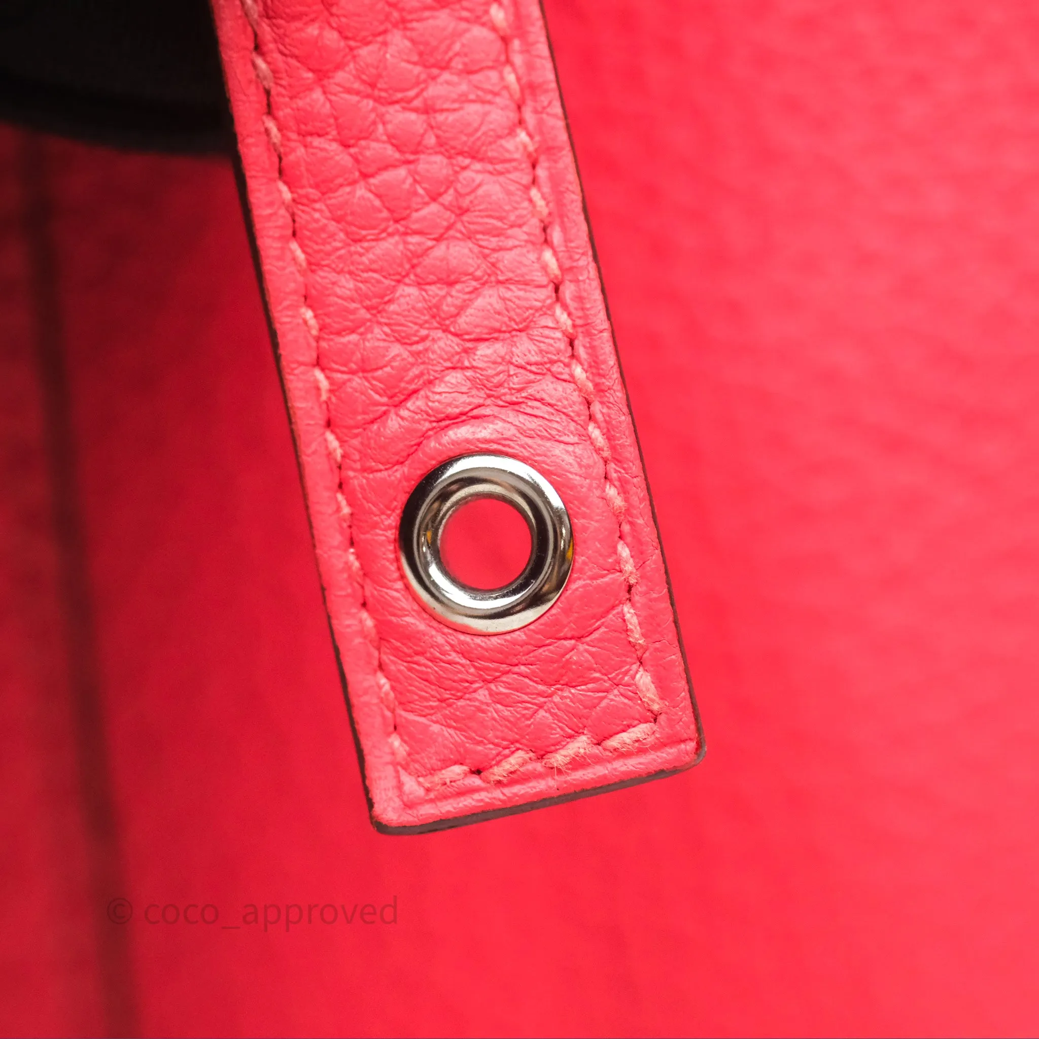Herms Picotin 18 Rose Texas Taurillon Clemence Palladium Hardware