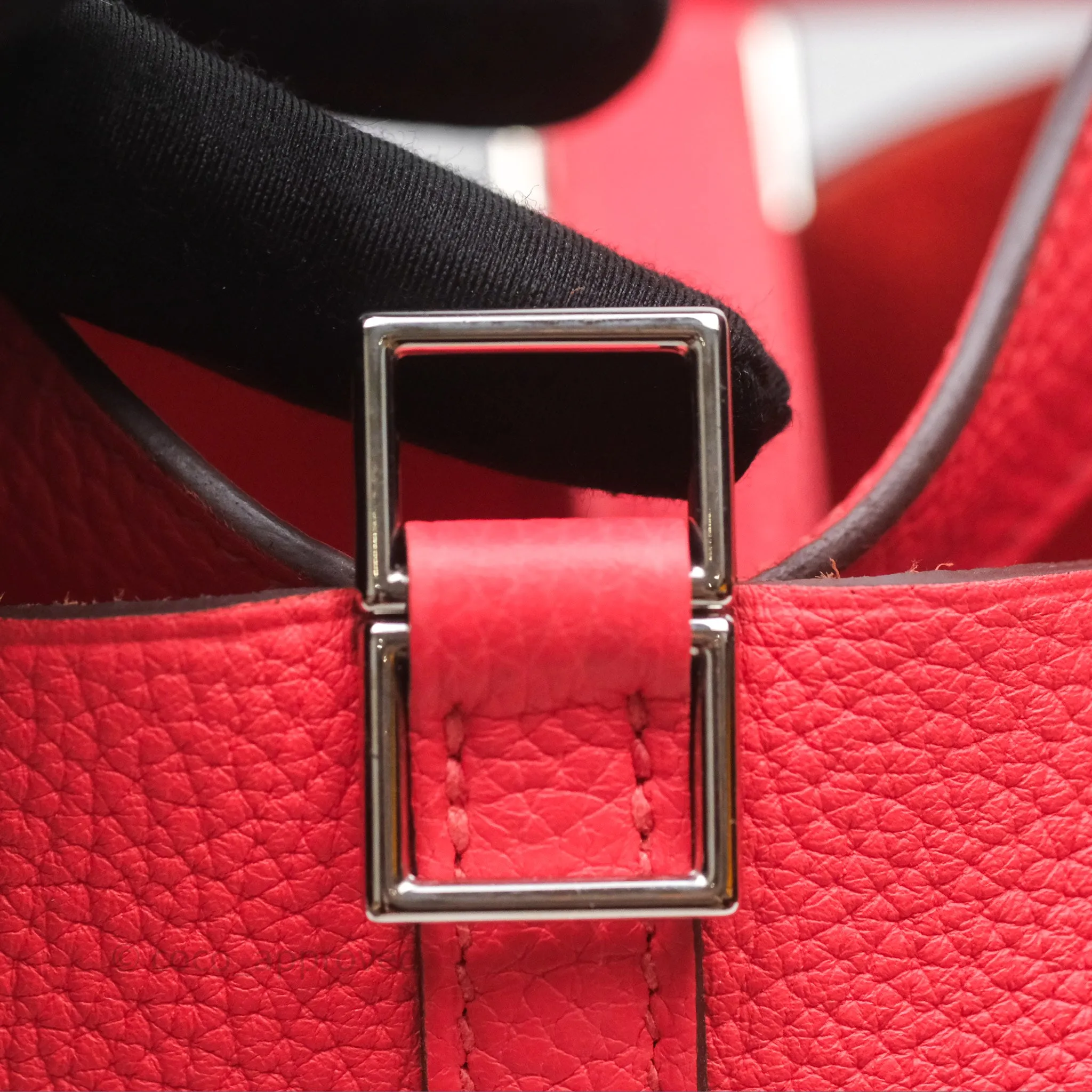 Herms Picotin 18 Rose Texas Taurillon Clemence Palladium Hardware