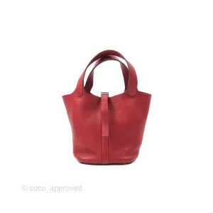 Herms Picotin 18 Rouge Clemence Palladium Hardware