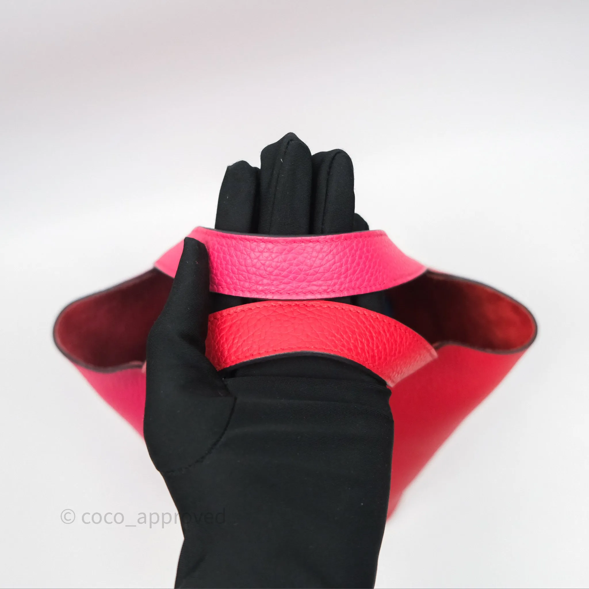 Herms Picotin 18 Rouge de Coeur S3/ Rose Extrme I6/ Bleu Zanzibar B3 Clemence Palladium Hardware