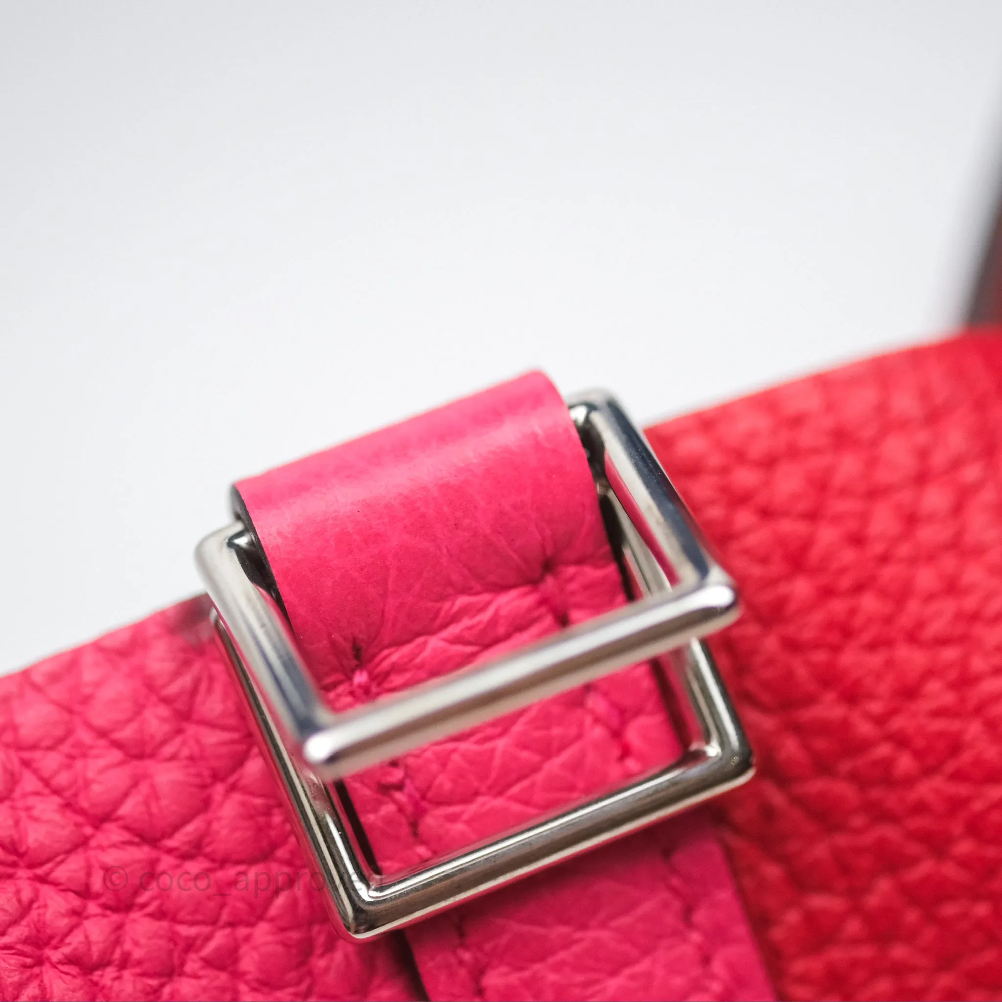 Herms Picotin 18 Rouge de Coeur S3/ Rose Extrme I6/ Bleu Zanzibar B3 Clemence Palladium Hardware