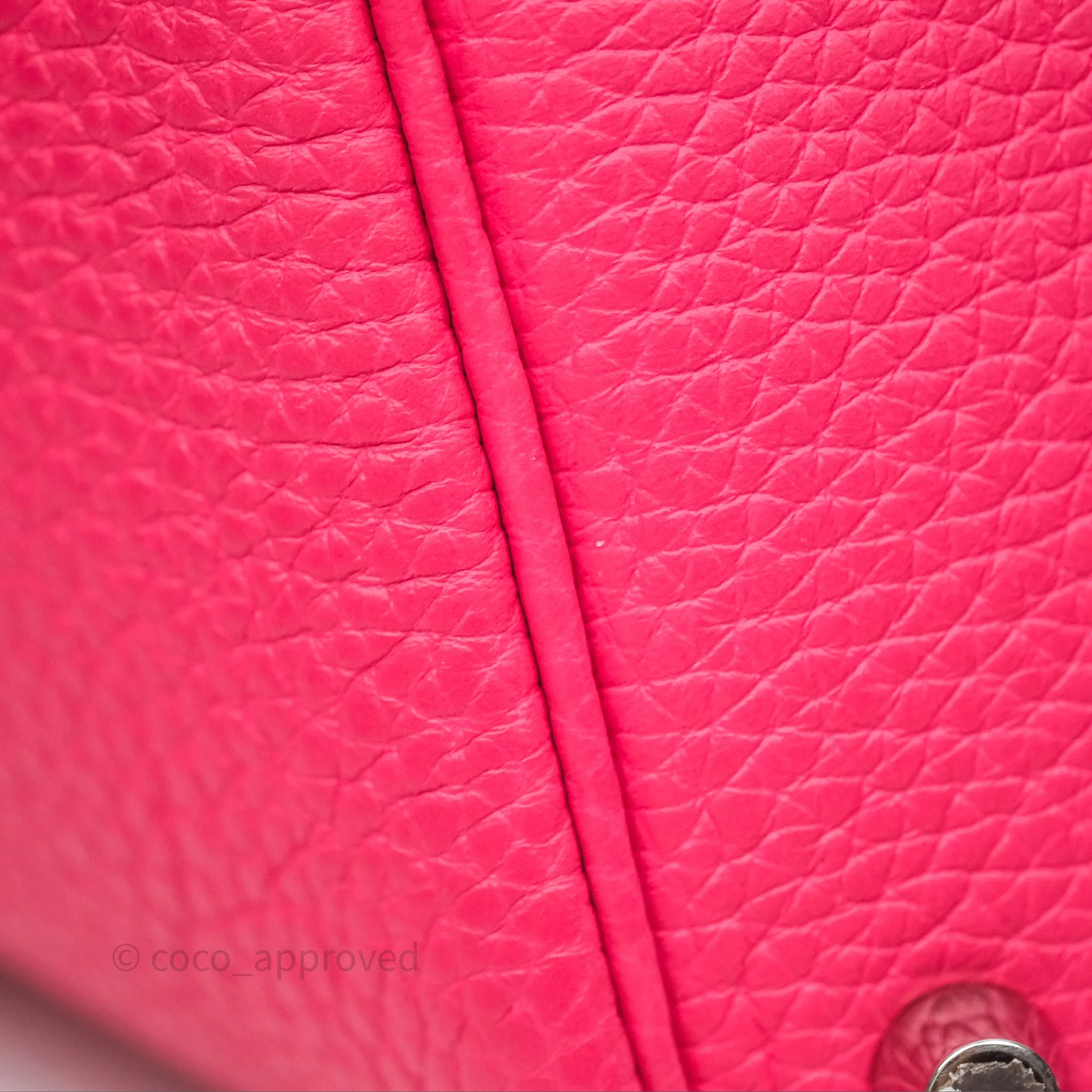 Herms Picotin 18 Rouge de Coeur S3/ Rose Extrme I6/ Bleu Zanzibar B3 Clemence Palladium Hardware