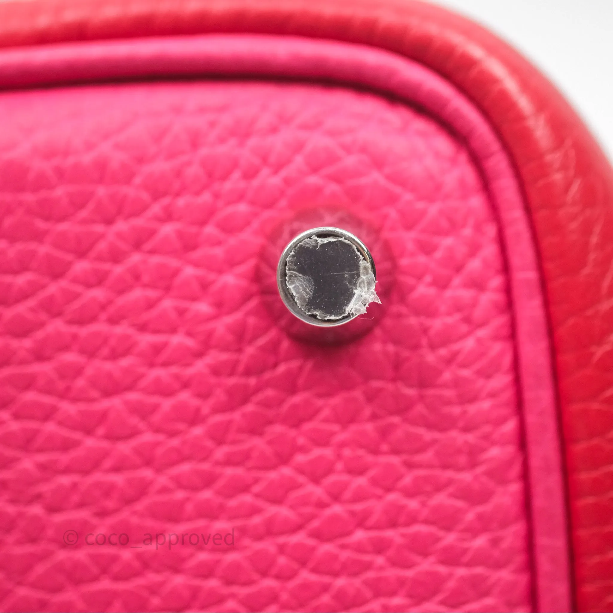 Herms Picotin 18 Rouge de Coeur S3/ Rose Extrme I6/ Bleu Zanzibar B3 Clemence Palladium Hardware