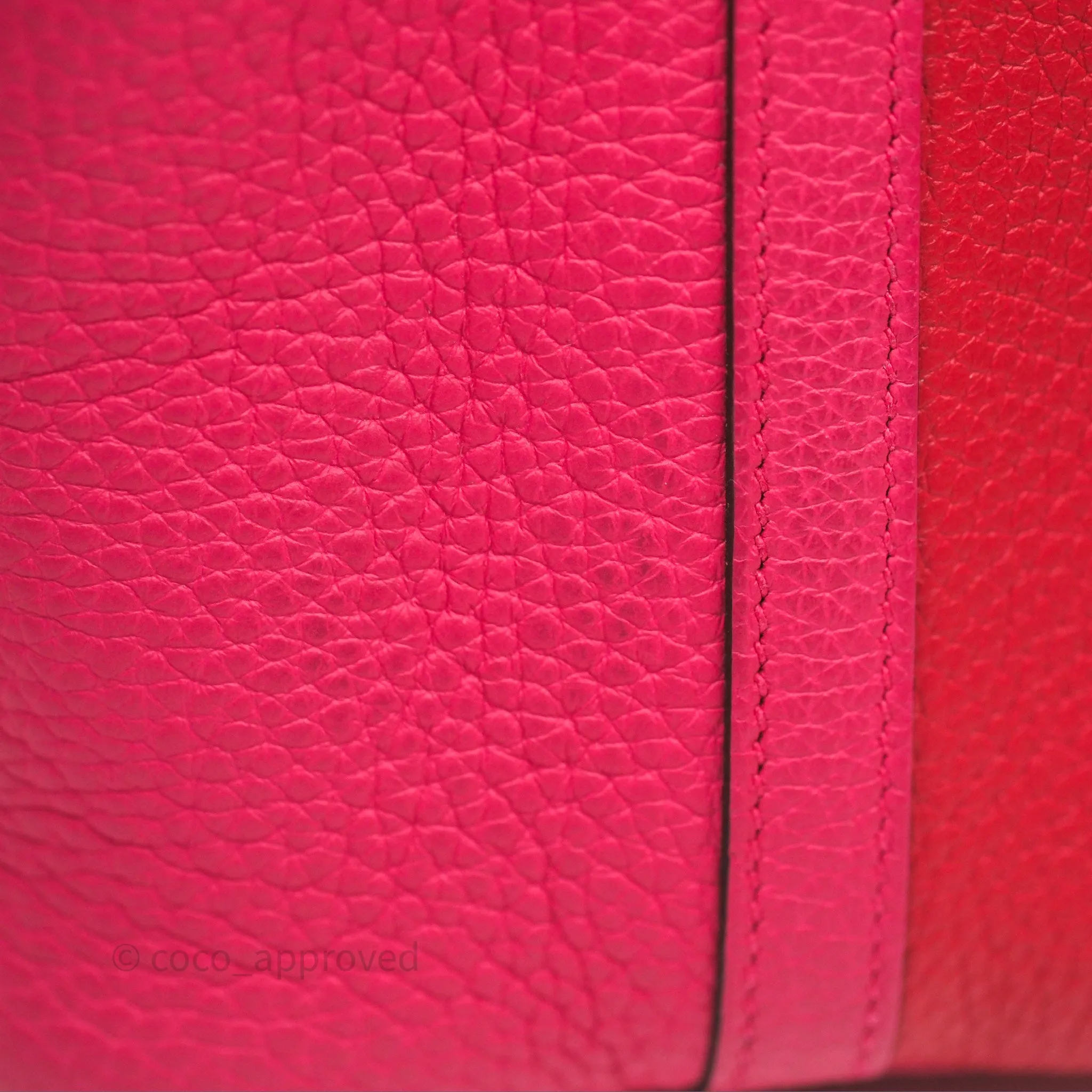 Herms Picotin 18 Rouge de Coeur S3/ Rose Extrme I6/ Bleu Zanzibar B3 Clemence Palladium Hardware