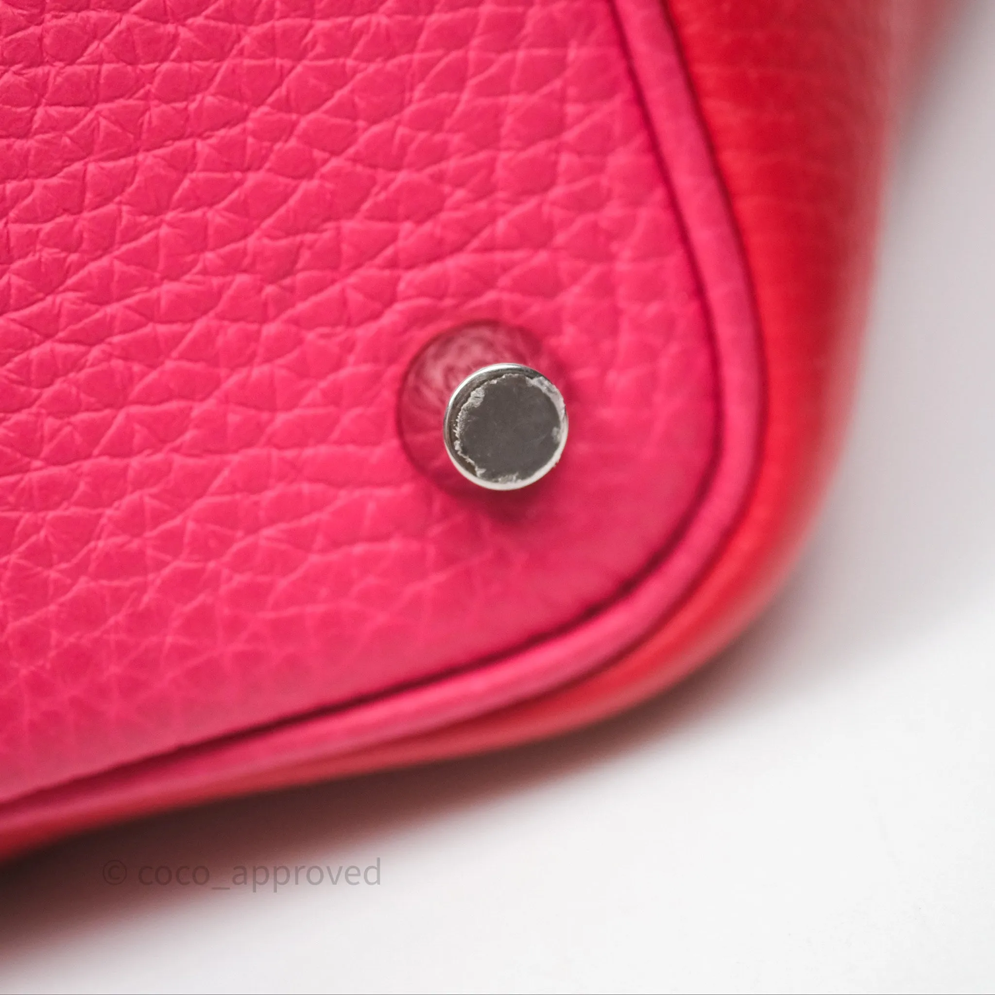 Herms Picotin 18 Rouge de Coeur S3/ Rose Extrme I6/ Bleu Zanzibar B3 Clemence Palladium Hardware