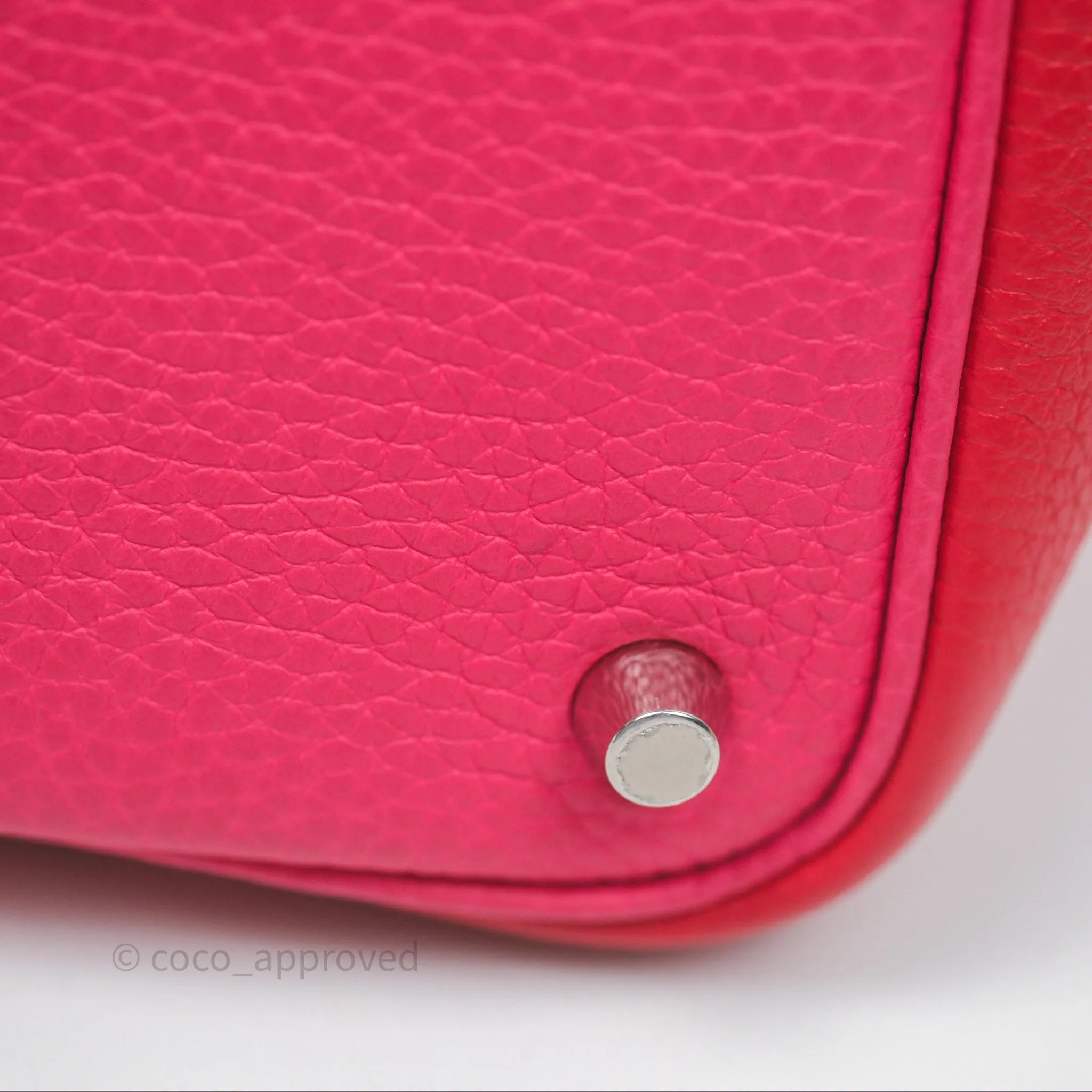 Herms Picotin 18 Rouge de Coeur S3/ Rose Extrme I6/ Bleu Zanzibar B3 Clemence Palladium Hardware