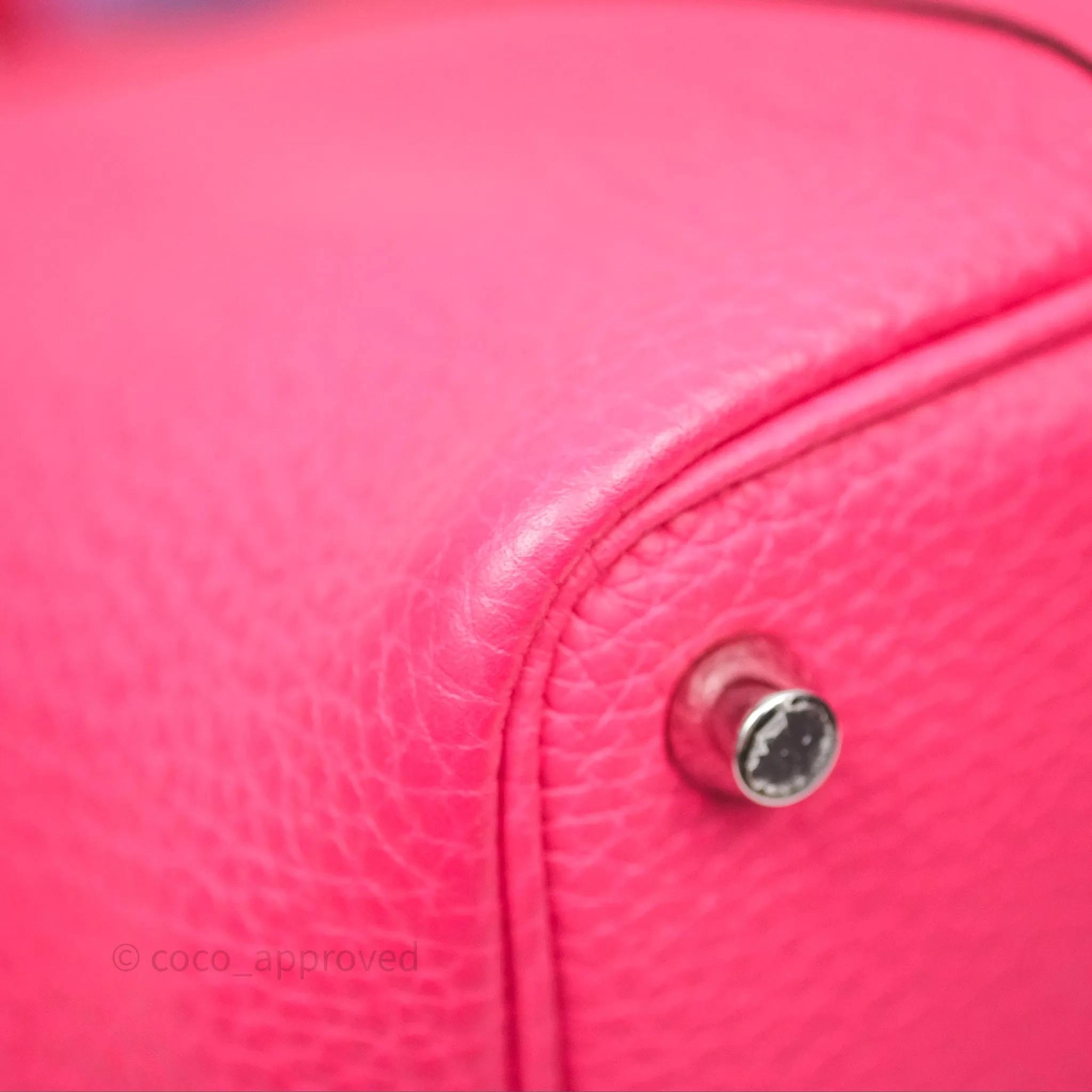 Herms Picotin 18 Rouge de Coeur S3/ Rose Extrme I6/ Bleu Zanzibar B3 Clemence Palladium Hardware