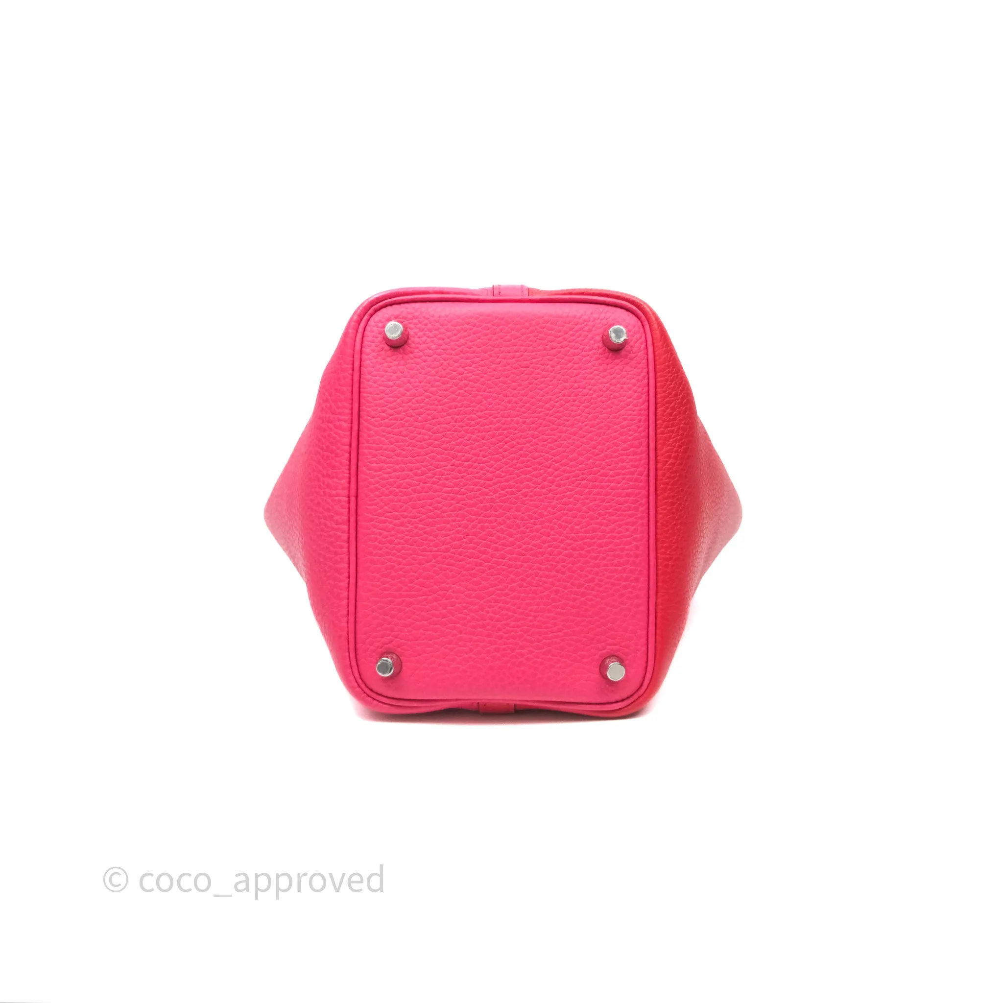 Herms Picotin 18 Rouge de Coeur S3/ Rose Extrme I6/ Bleu Zanzibar B3 Clemence Palladium Hardware