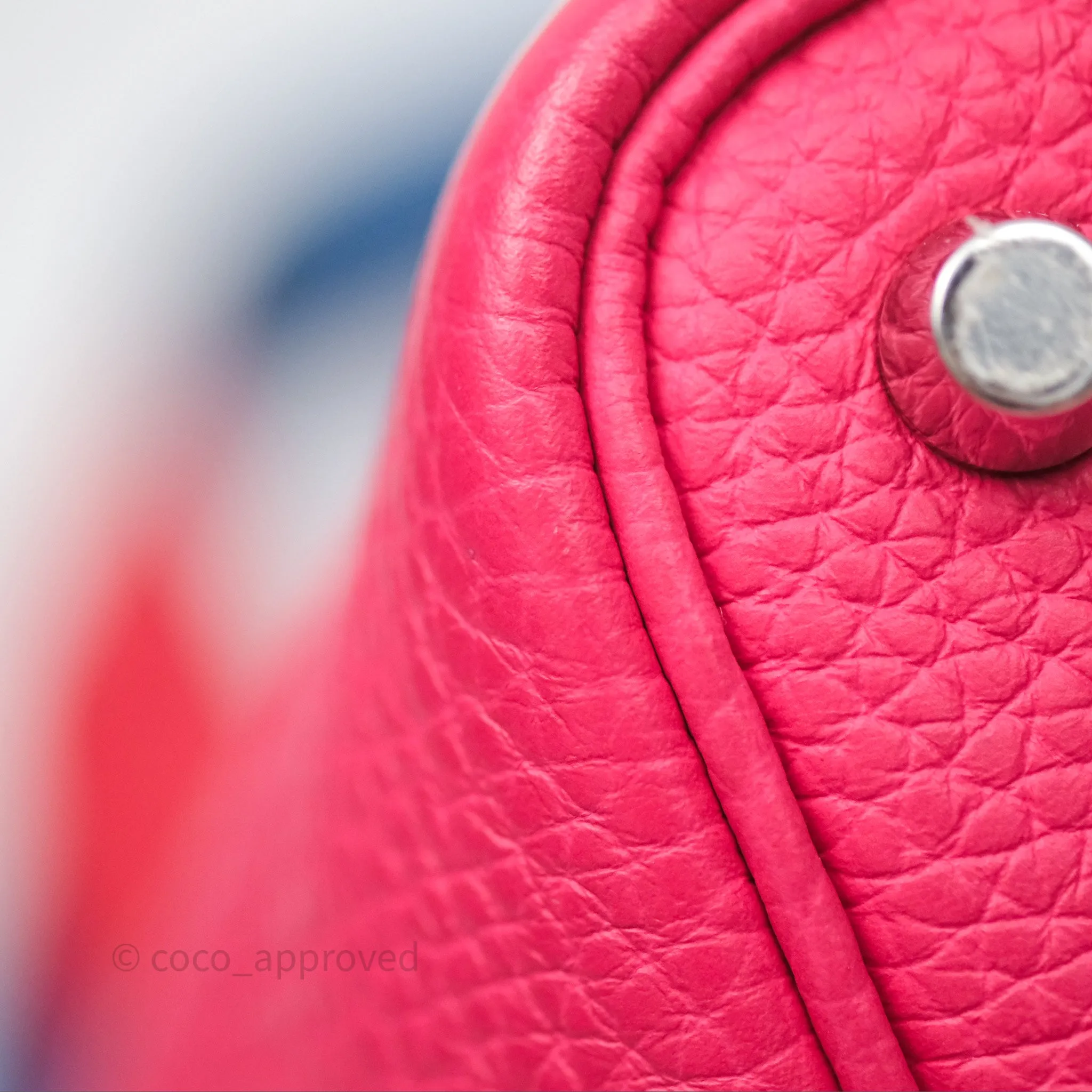 Herms Picotin 18 Rouge de Coeur S3/ Rose Extrme I6/ Bleu Zanzibar B3 Clemence Palladium Hardware