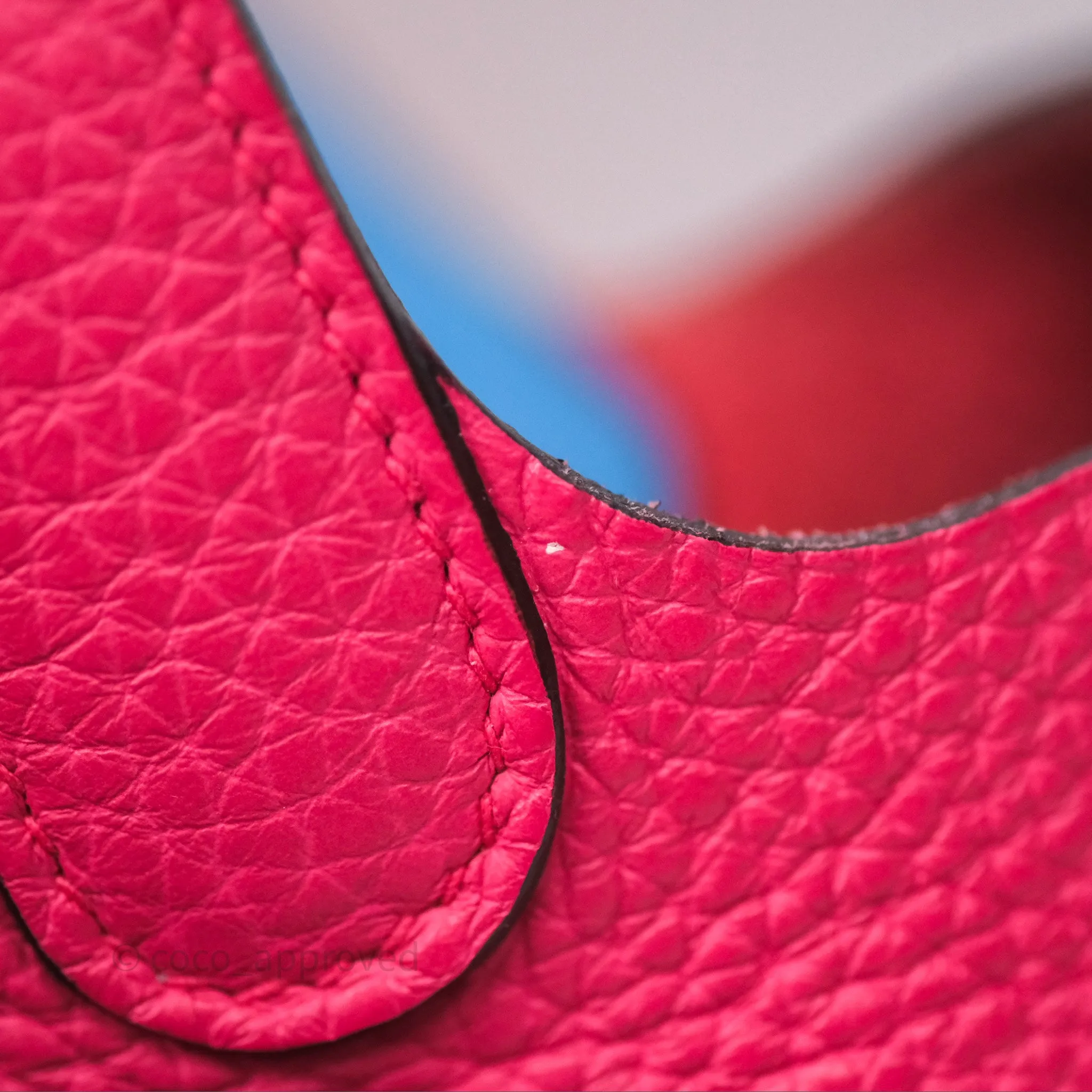 Herms Picotin 18 Rouge de Coeur S3/ Rose Extrme I6/ Bleu Zanzibar B3 Clemence Palladium Hardware