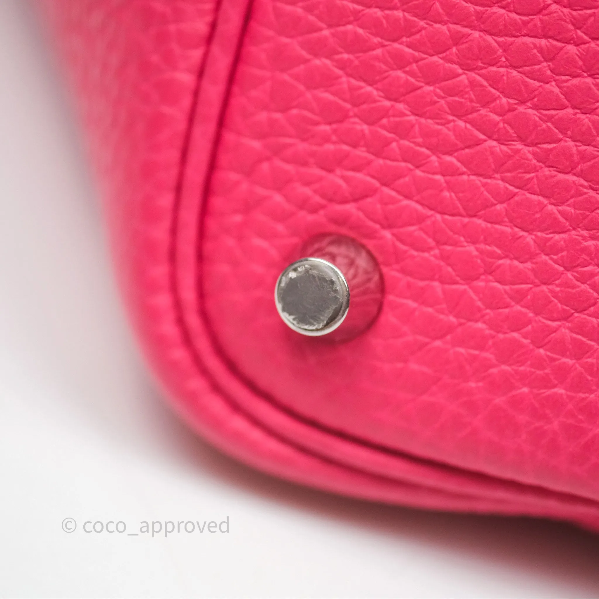 Herms Picotin 18 Rouge de Coeur S3/ Rose Extrme I6/ Bleu Zanzibar B3 Clemence Palladium Hardware