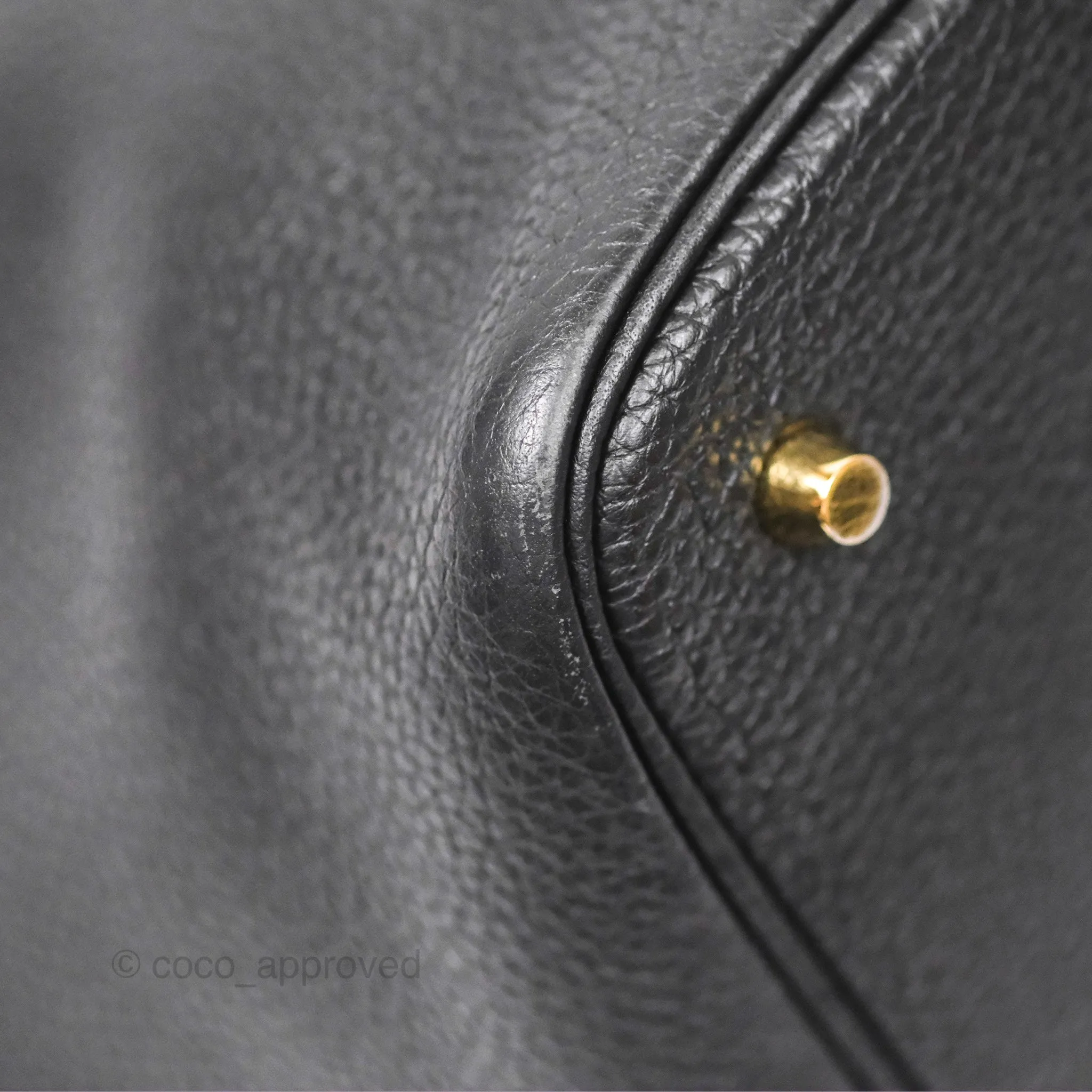 Herms Picotin 22 Black Noir 89 Clemence Gold Hardware