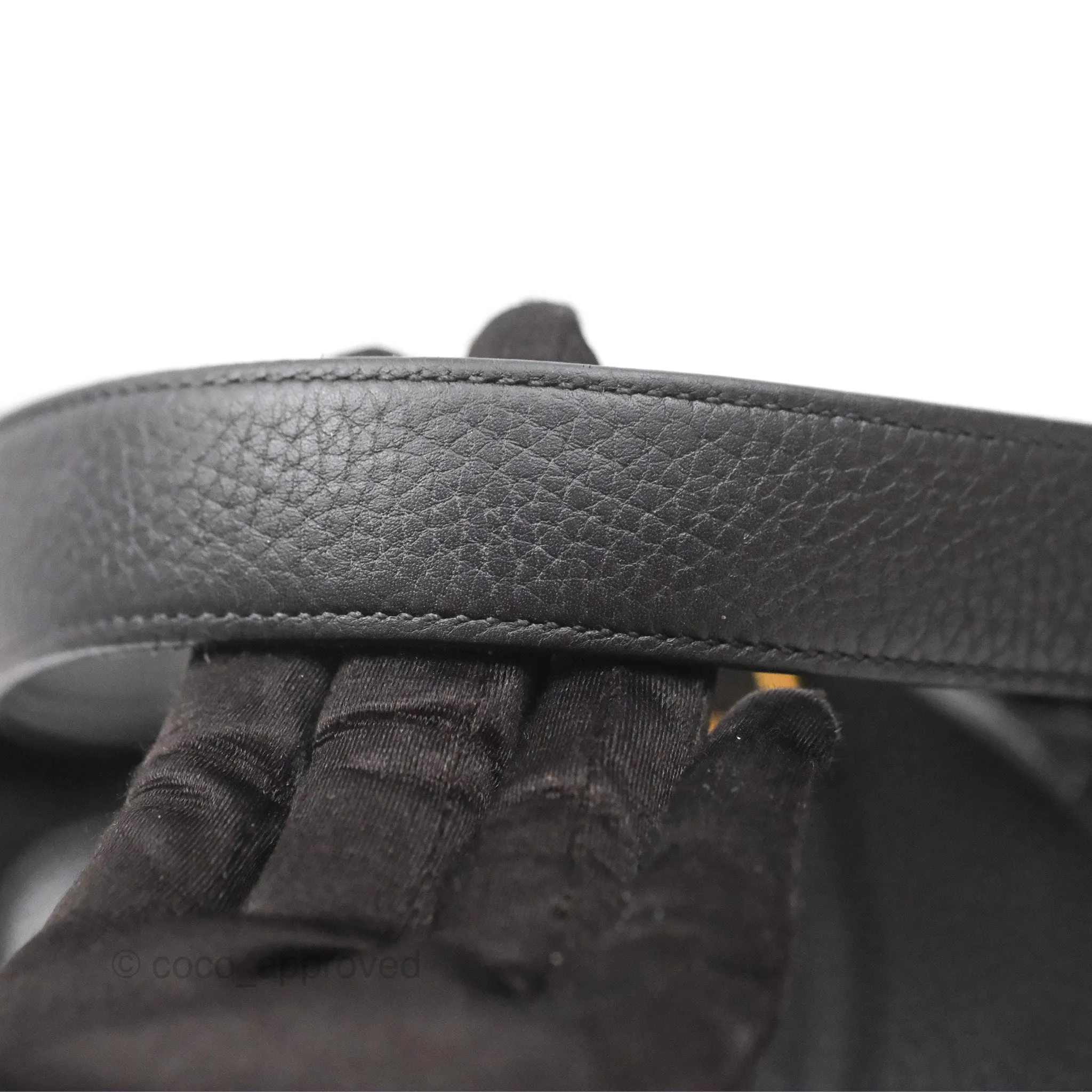 Herms Picotin 22 Black Noir 89 Clemence Gold Hardware