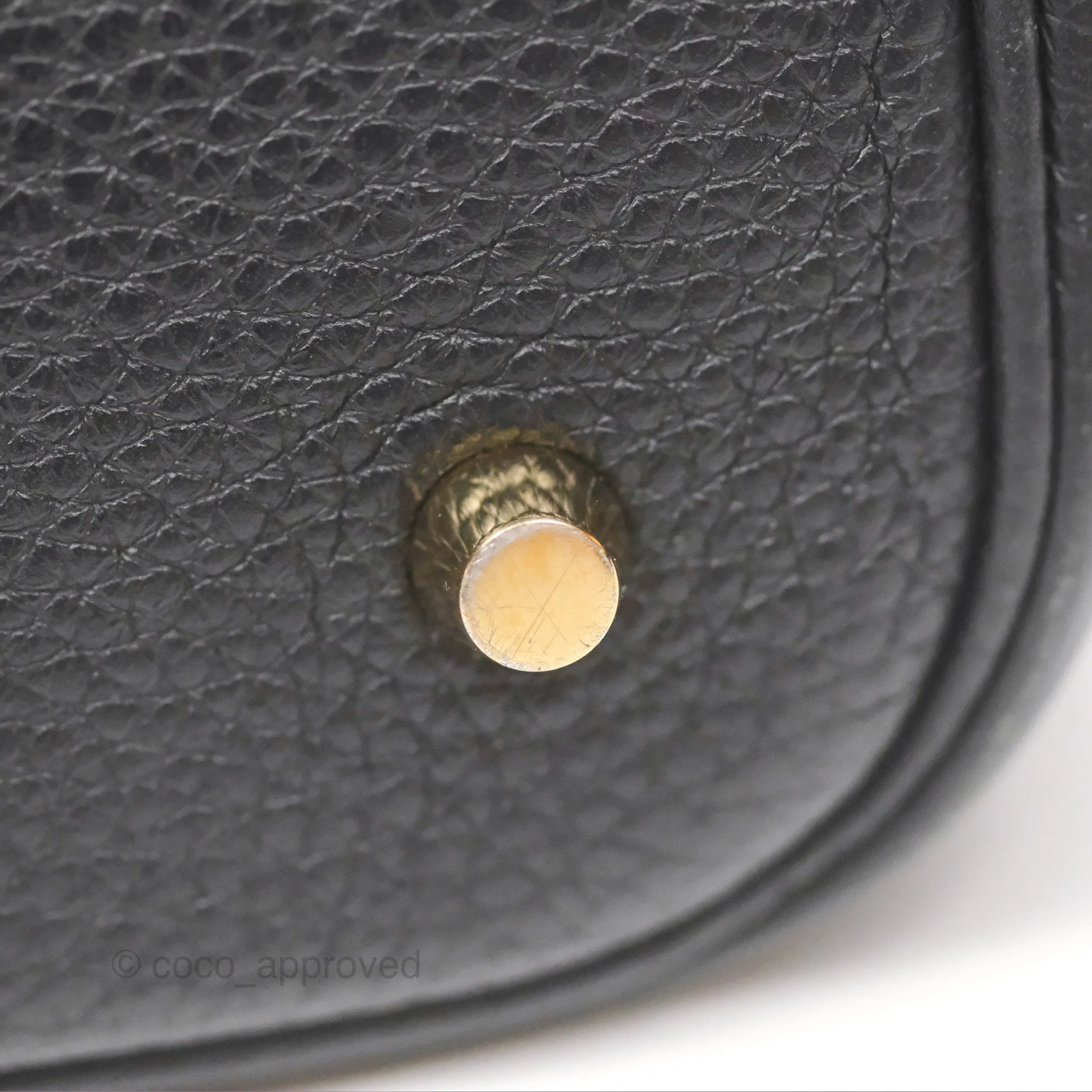 Herms Picotin 22 Black Noir 89 Clemence Gold Hardware