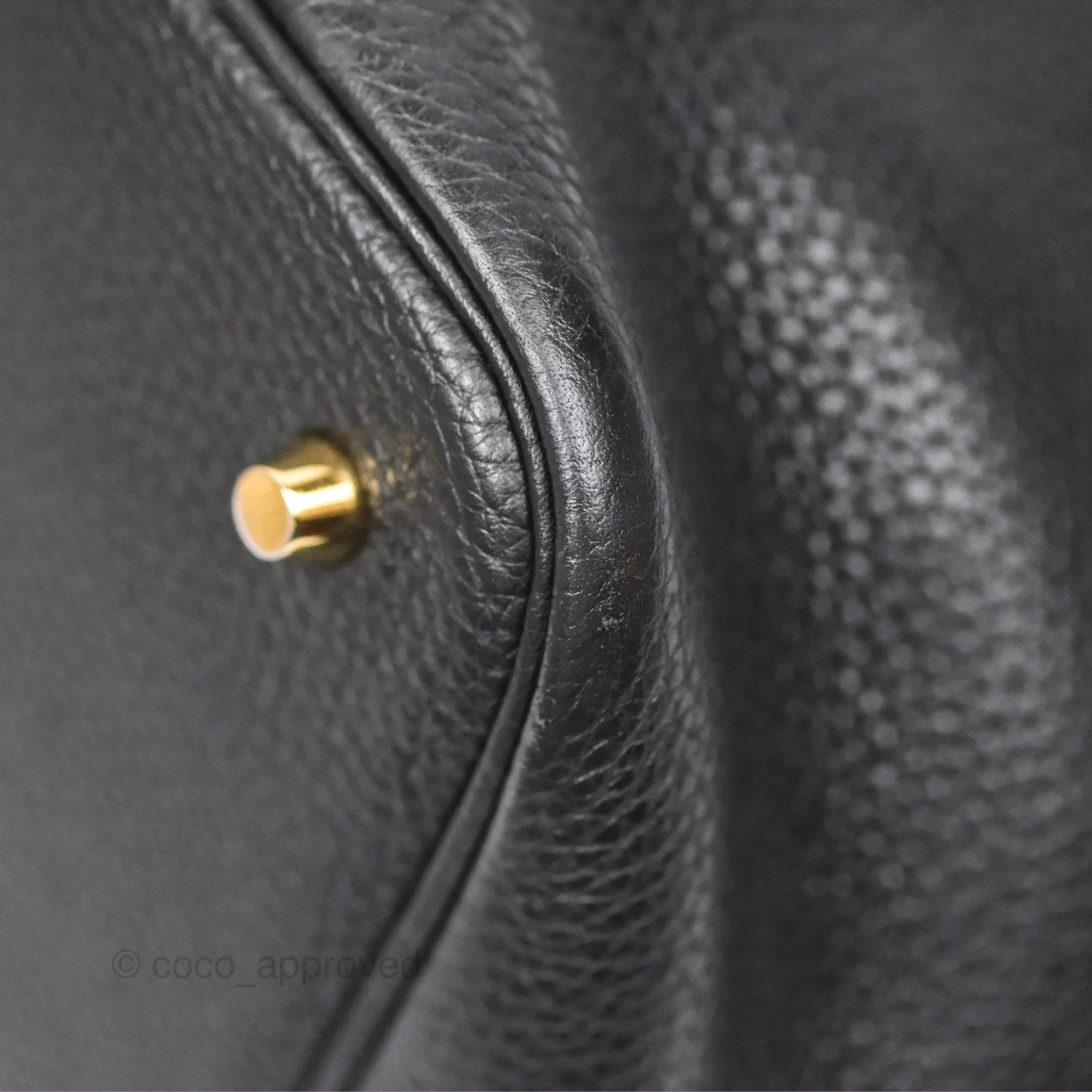 Herms Picotin 22 Black Noir 89 Clemence Gold Hardware