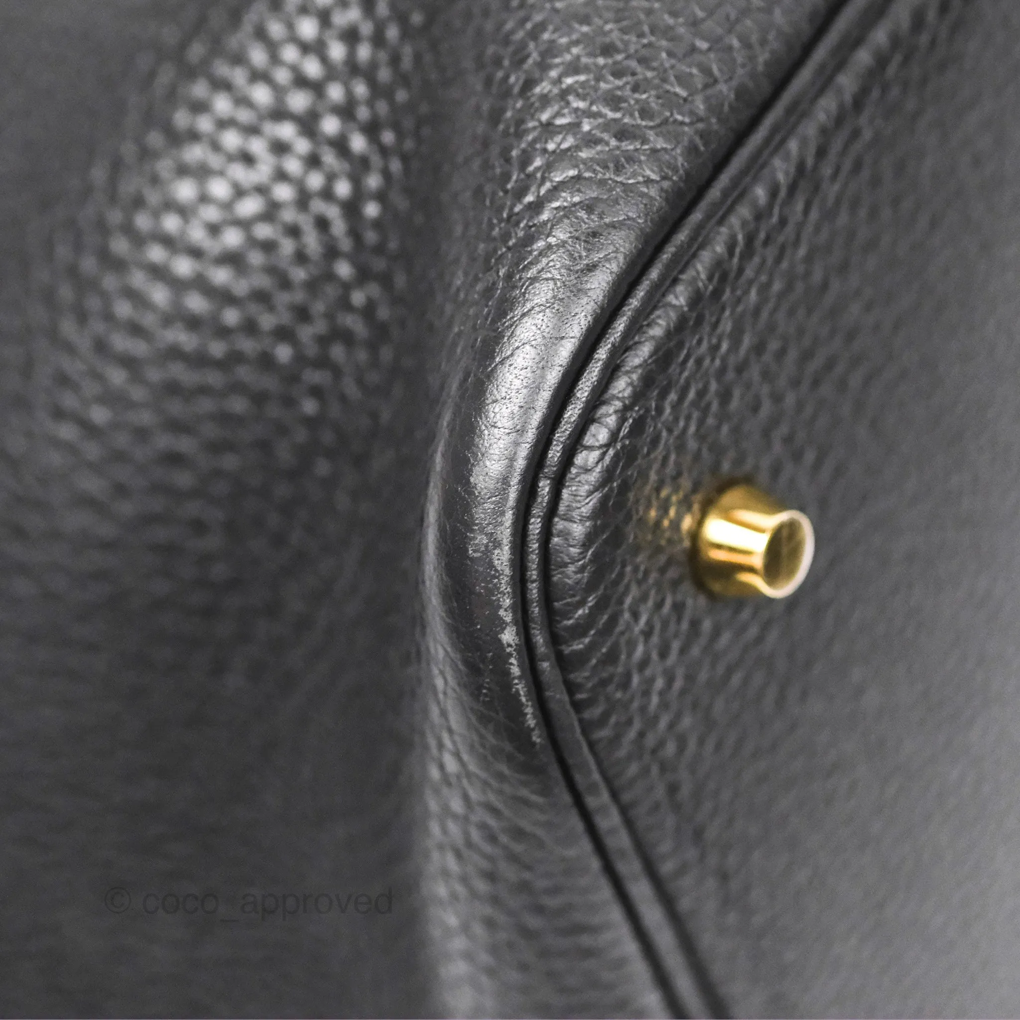 Herms Picotin 22 Black Noir 89 Clemence Gold Hardware