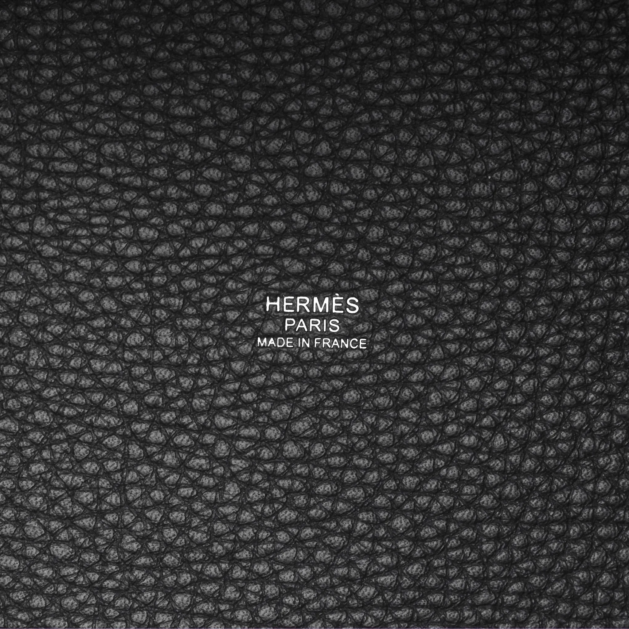 Herms Picotin 22 Black Noir 89 Clemence Palladium Hardware