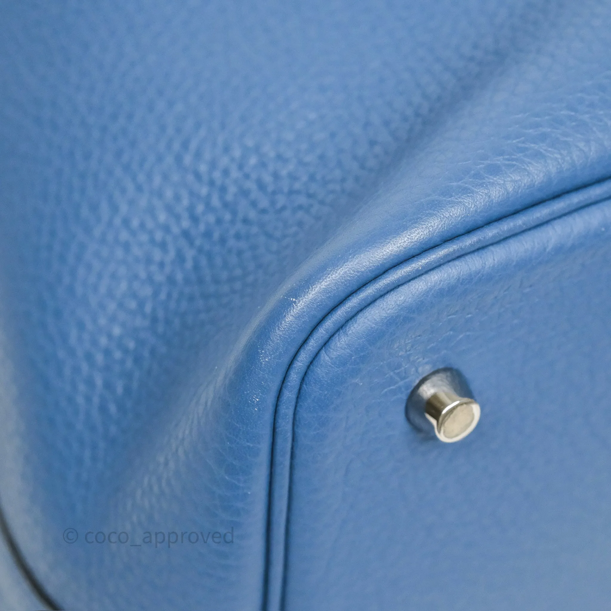 Herms Picotin 22 Bleu Agate R2 Clemence Palladium Hardware